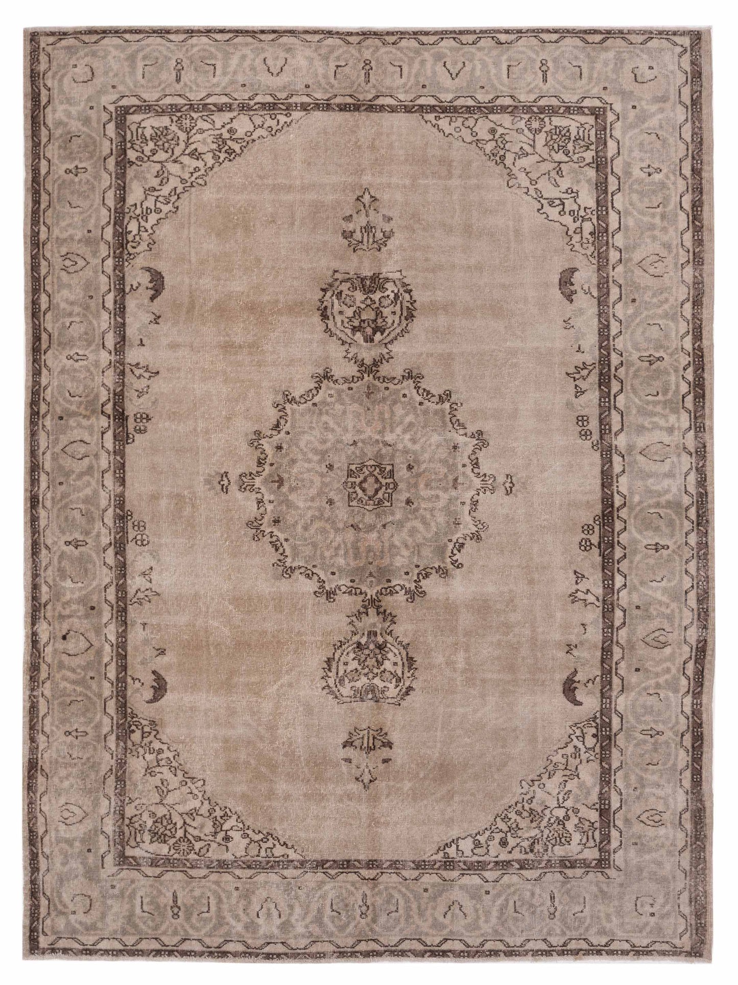 Pasha Vintage Beige Silver Traditional