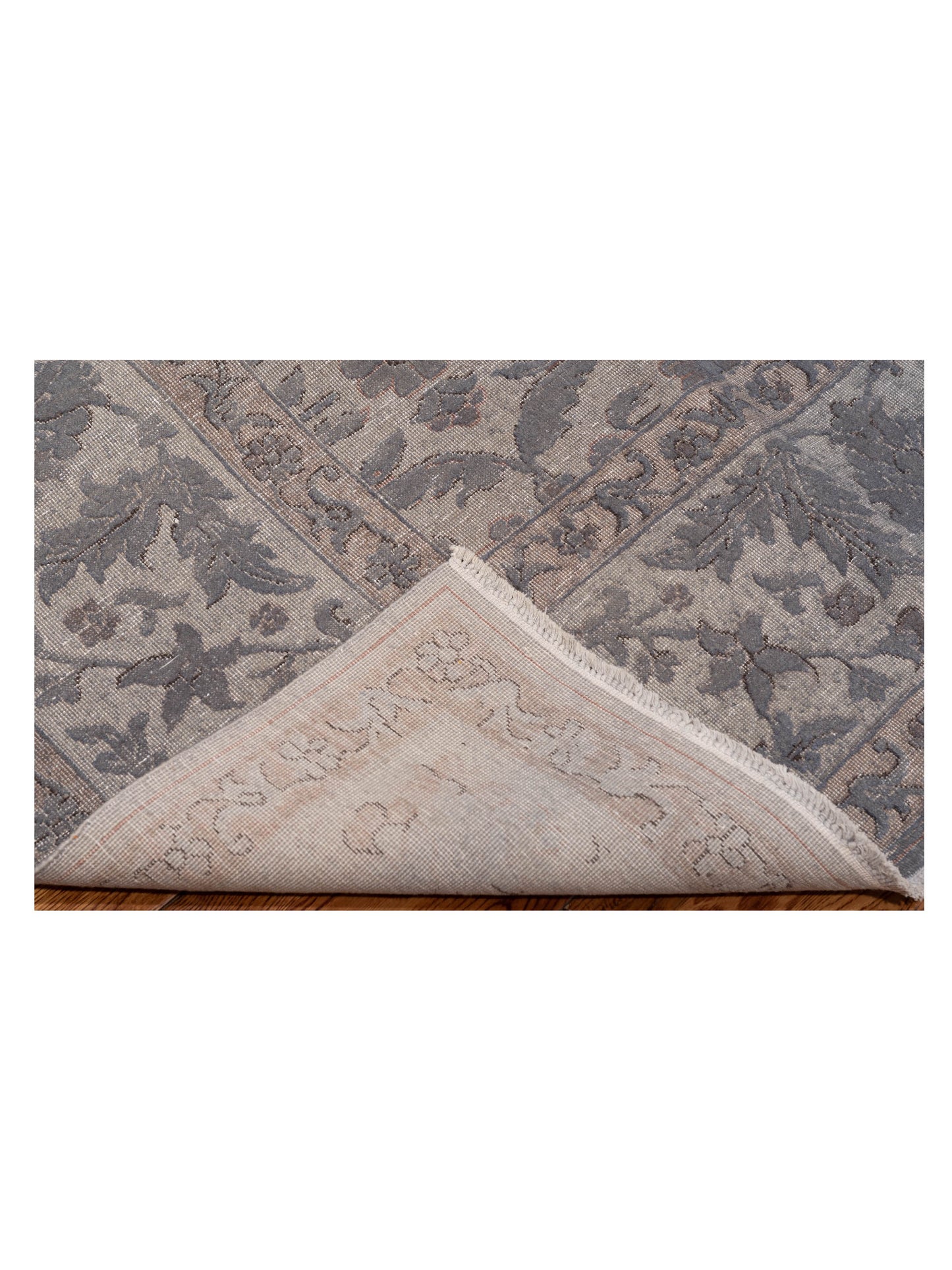 Vintage 114978 Gray 9.7x12.2 Hand Knotted Rug