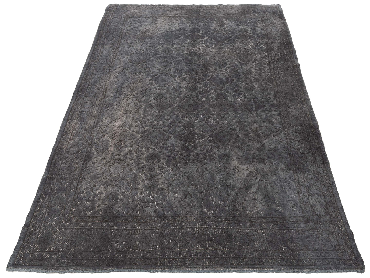 Vintage 114988 Gray 7x10.4 Hand Knotted Rug