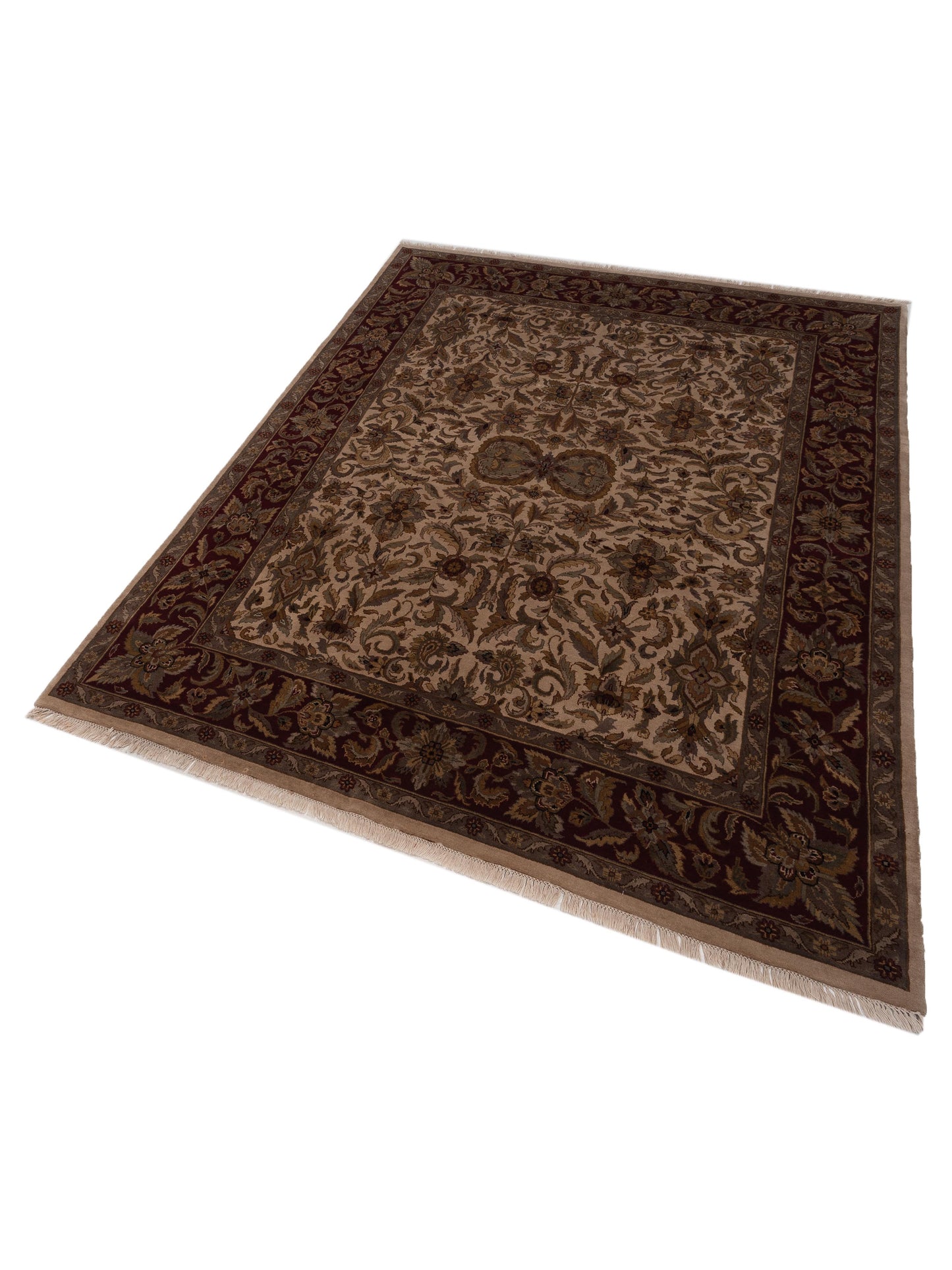 Ghazani 115012 Plum Gold 8x10 Hand Knotted Rug