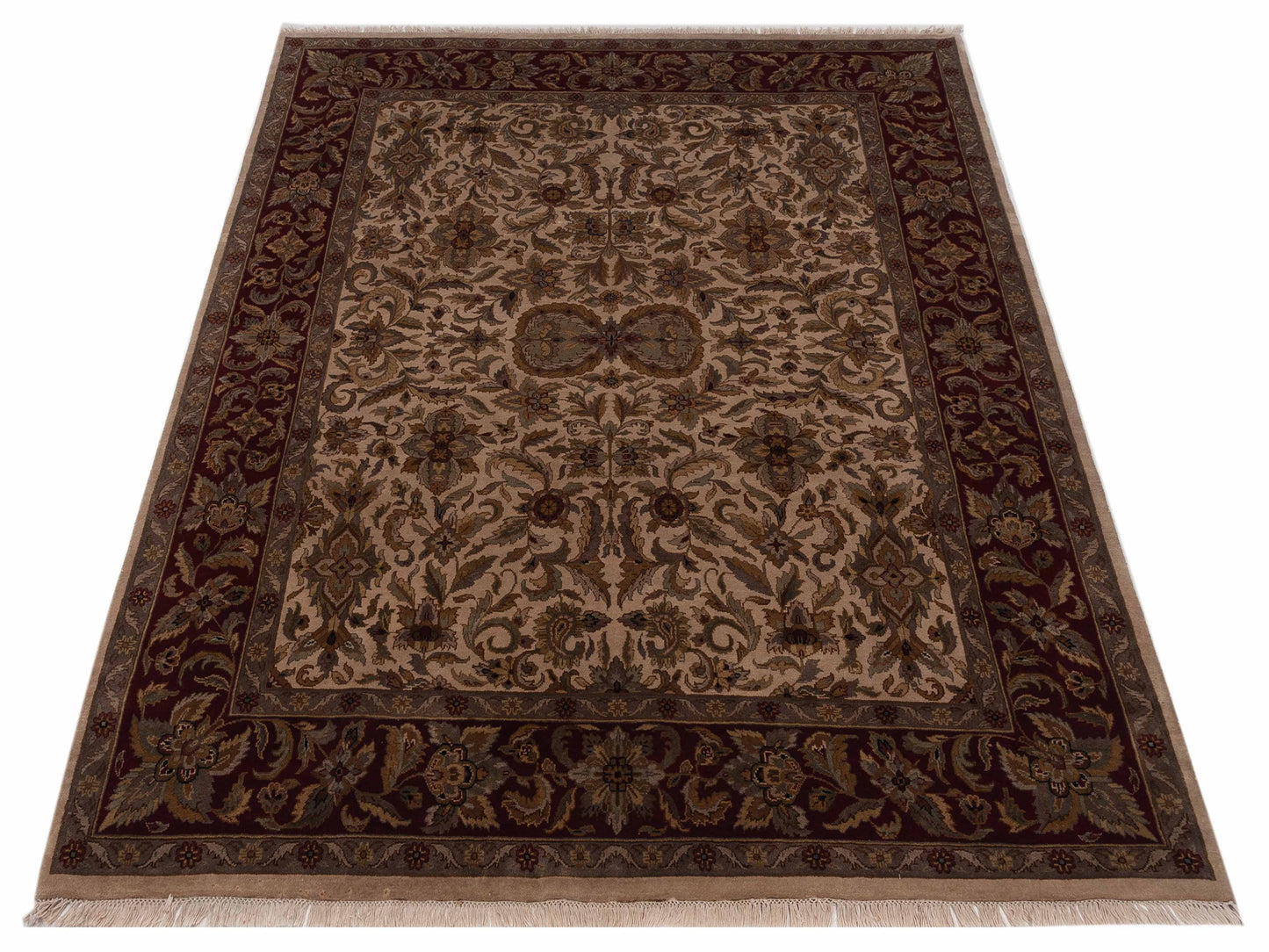 Ghazani 115012 Plum Gold 8x10 Hand Knotted Rug