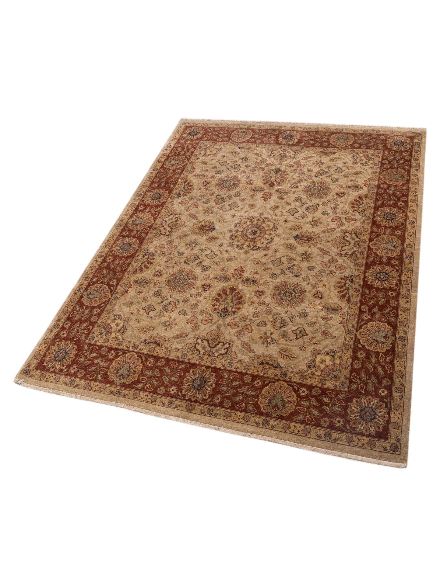 Ghazani 115021 Beige Rust 8.1x10.2 Hand Knotted Rug