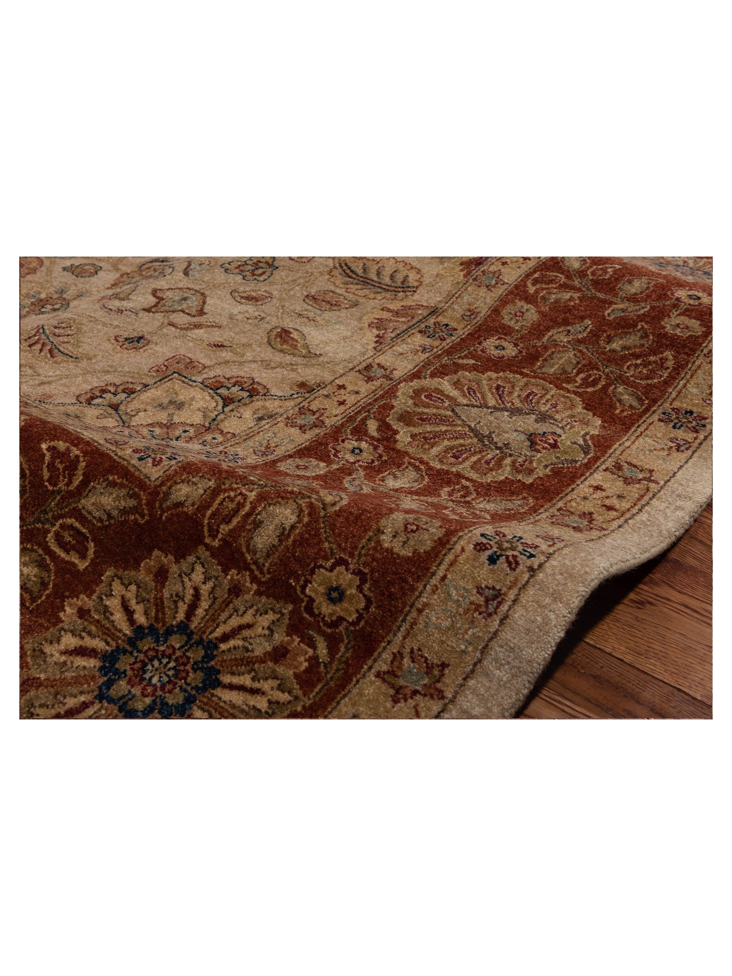 Ghazani 115021 Beige Rust 8.1x10.2 Hand Knotted Rug