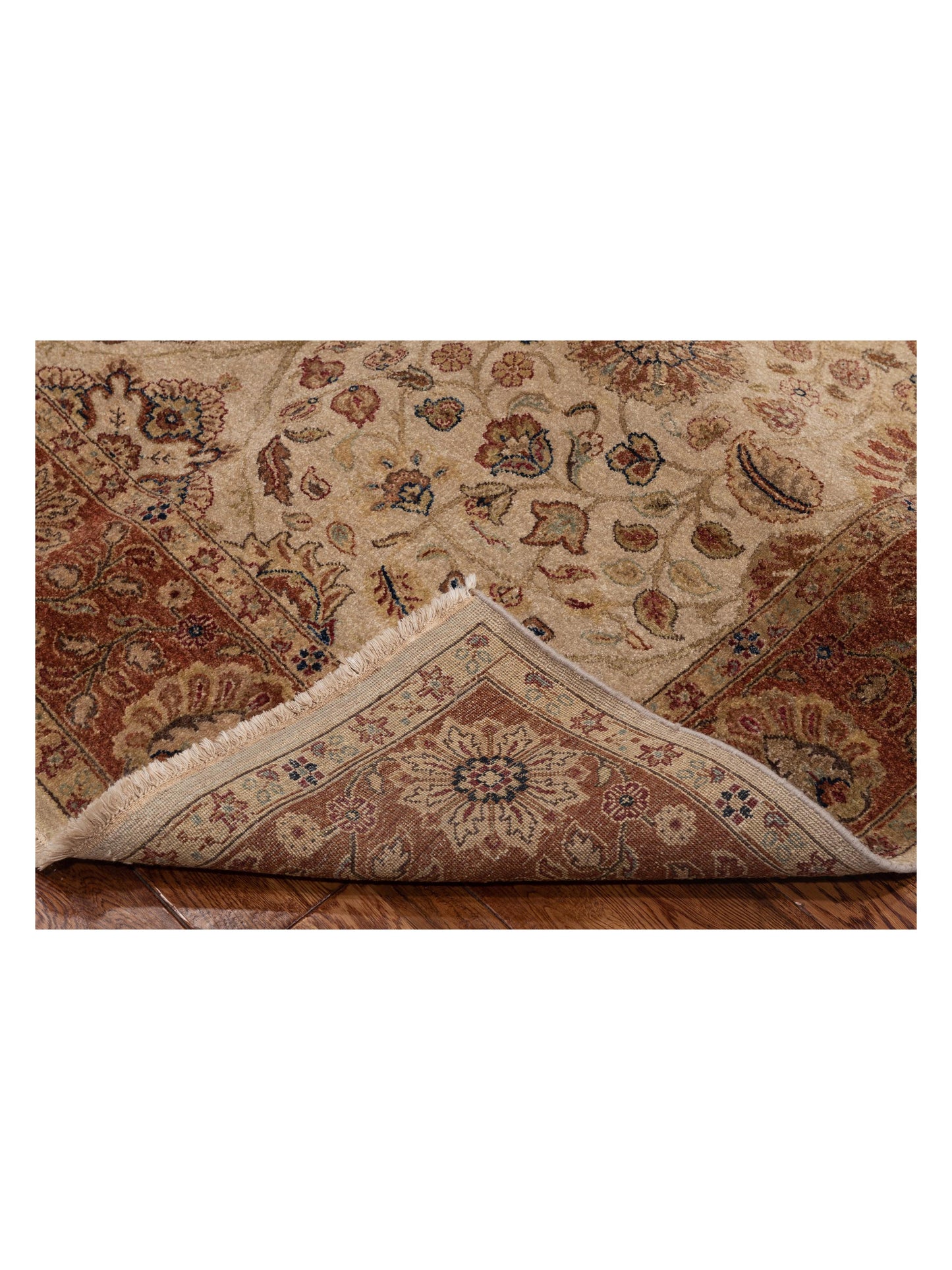Jahan 115025 Ivory Burgundy 6.2x9.1 Hand Knotted Rug
