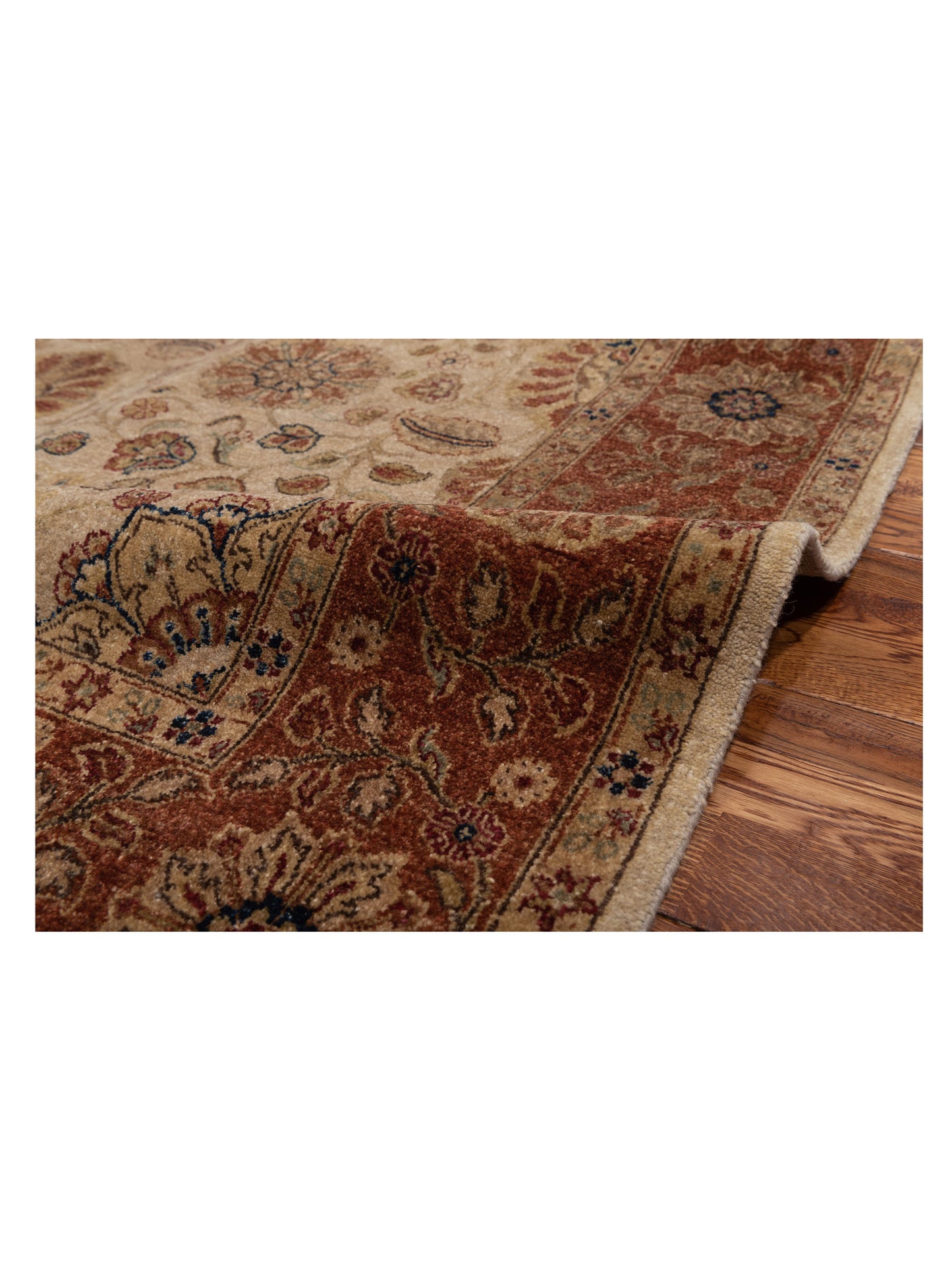 Jahan 115025 Ivory Burgundy 6.2x9.1 Hand Knotted Rug