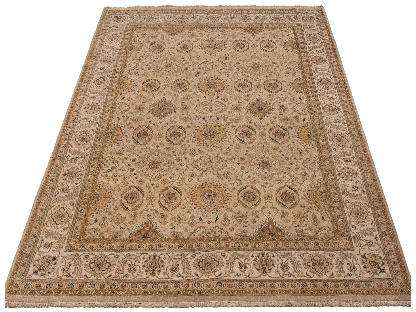 Platinum 115028 Camel Ivory 8x9.11 Hand Knotted Rug