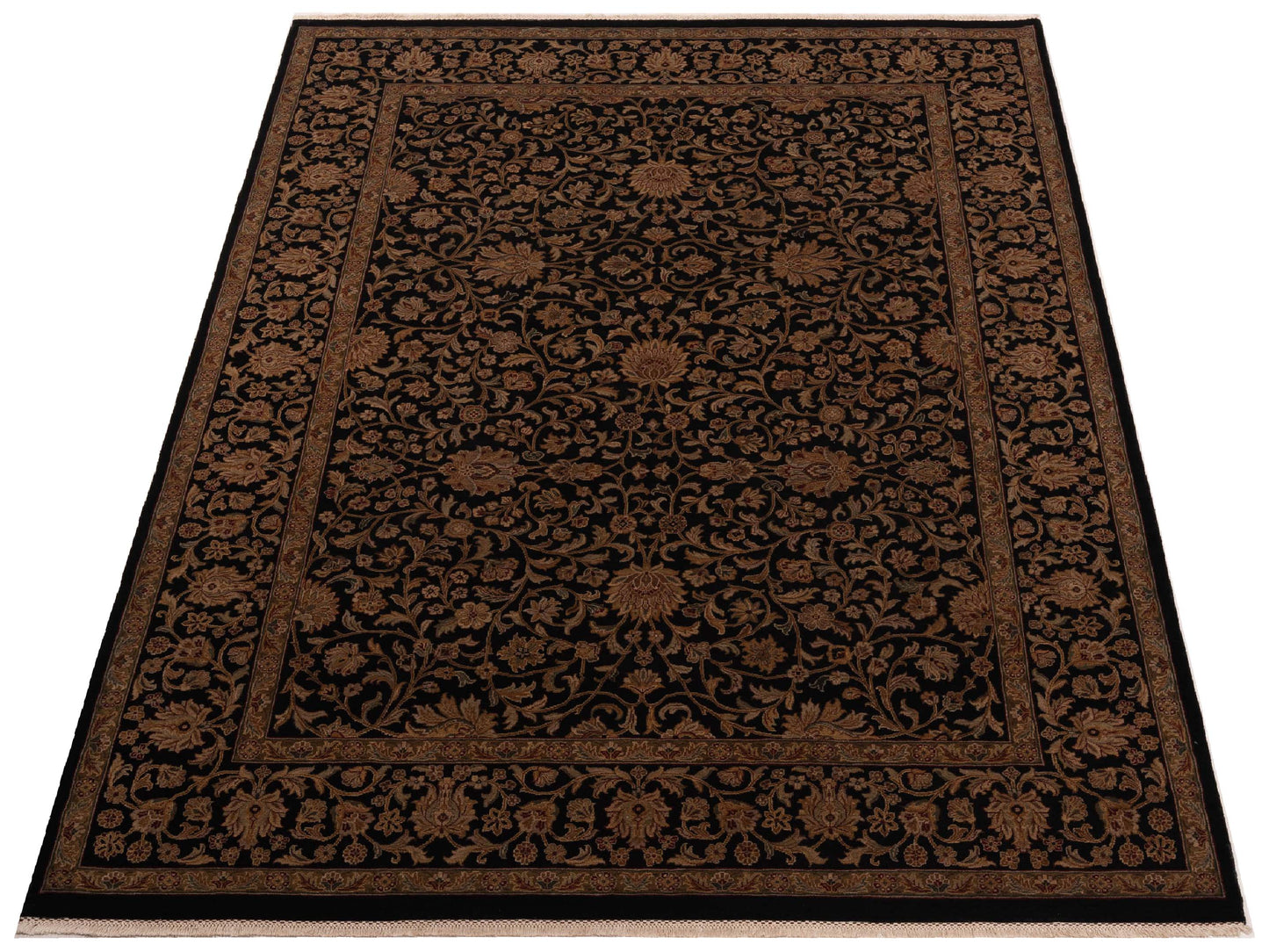 Jahan 115030 Black Black 8.7x11.8 Hand Knotted Rug
