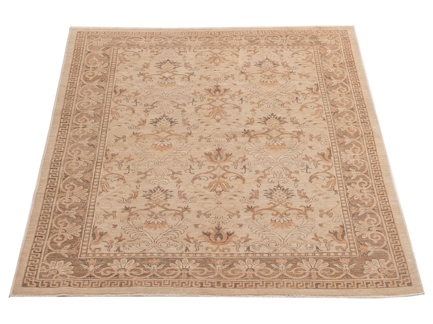 Laila 115183 Beige Brown 5.1x6.8 Hand Knotted Rug