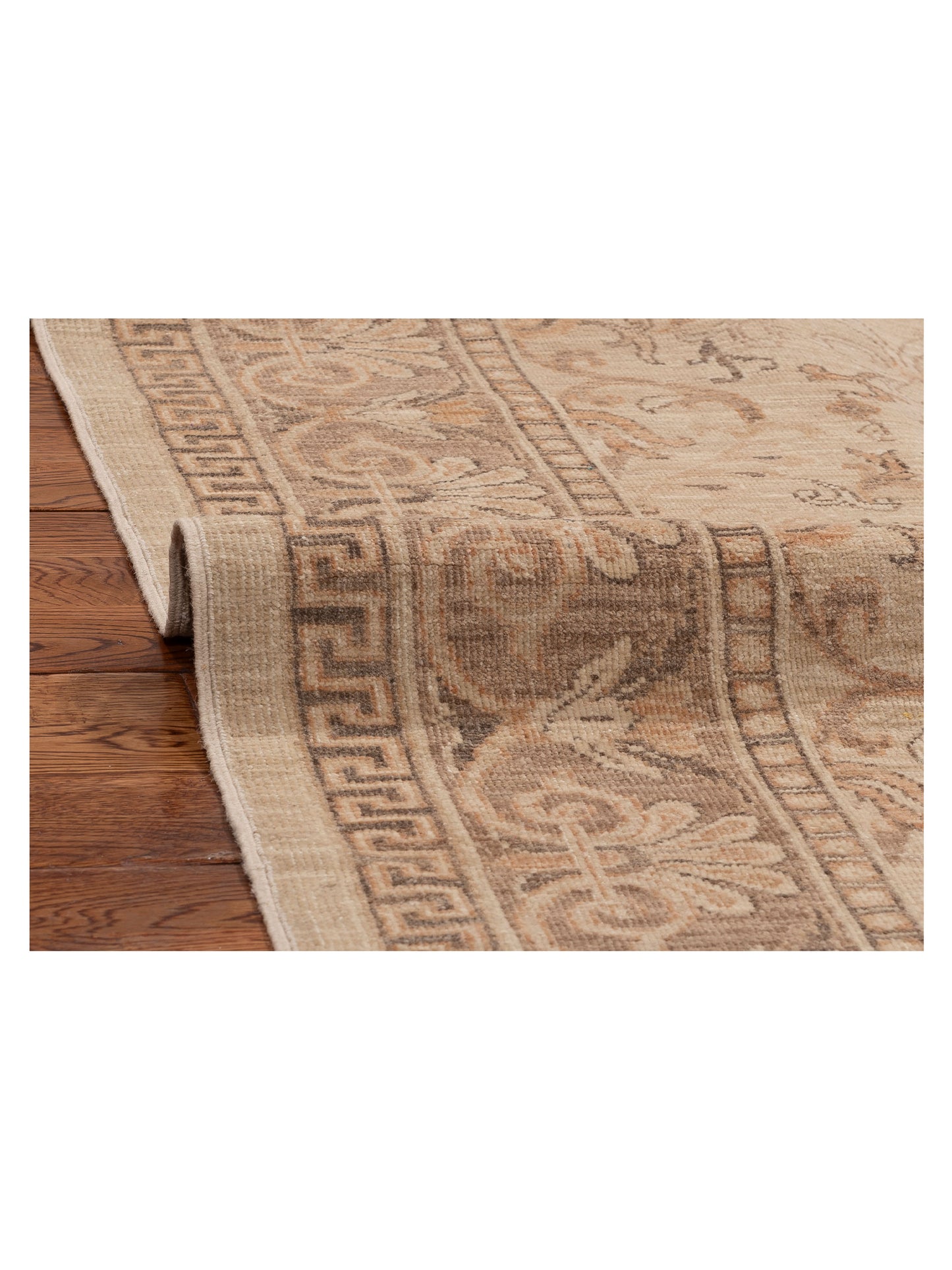 Laila 115183 Beige Brown 5.1x6.8 Hand Knotted Rug