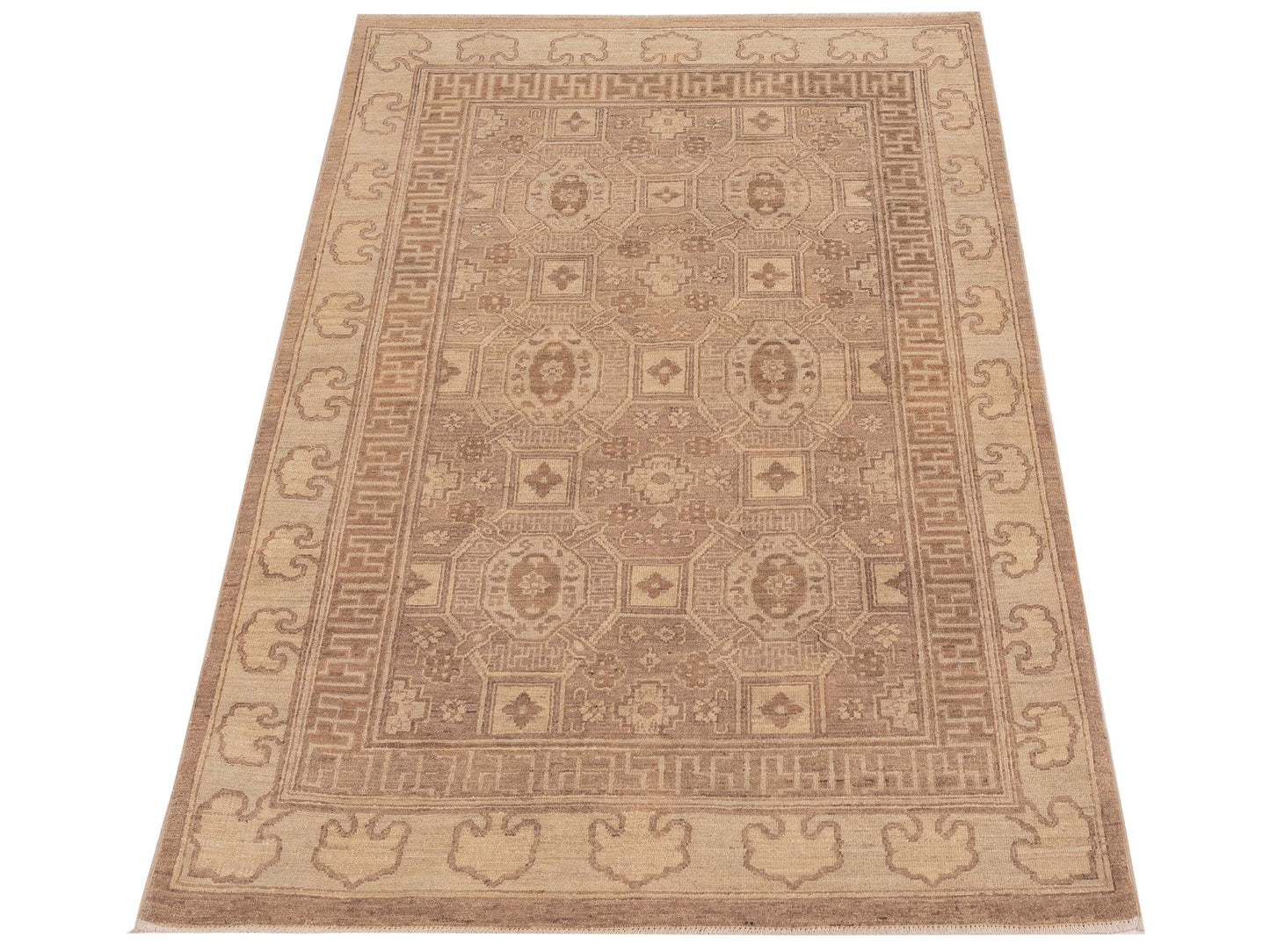 Laila 115187 Brown Ivory 3.10x5.10 Hand Knotted Rug