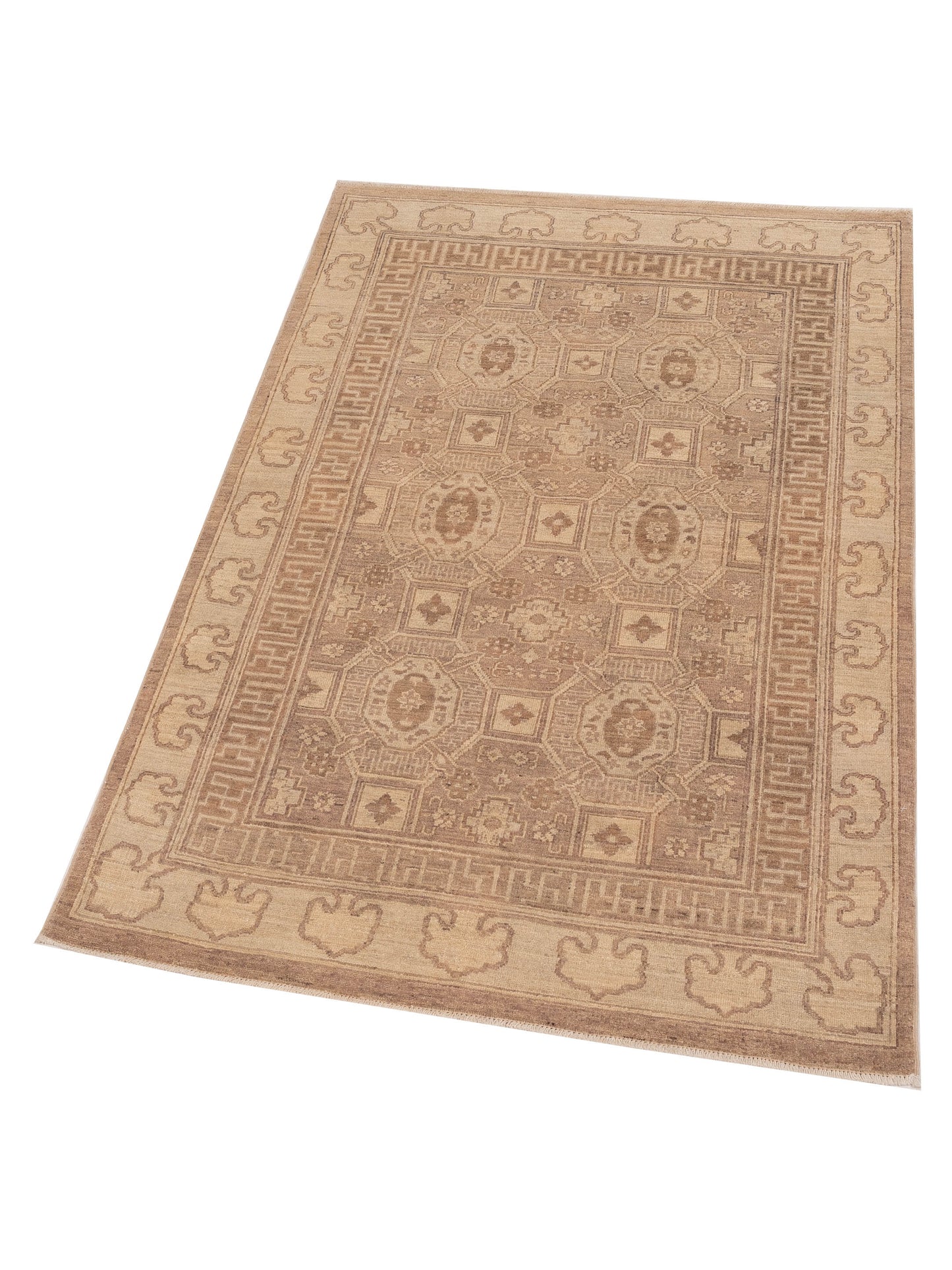 Laila 115187 Brown Ivory 3.10x5.10 Hand Knotted Rug