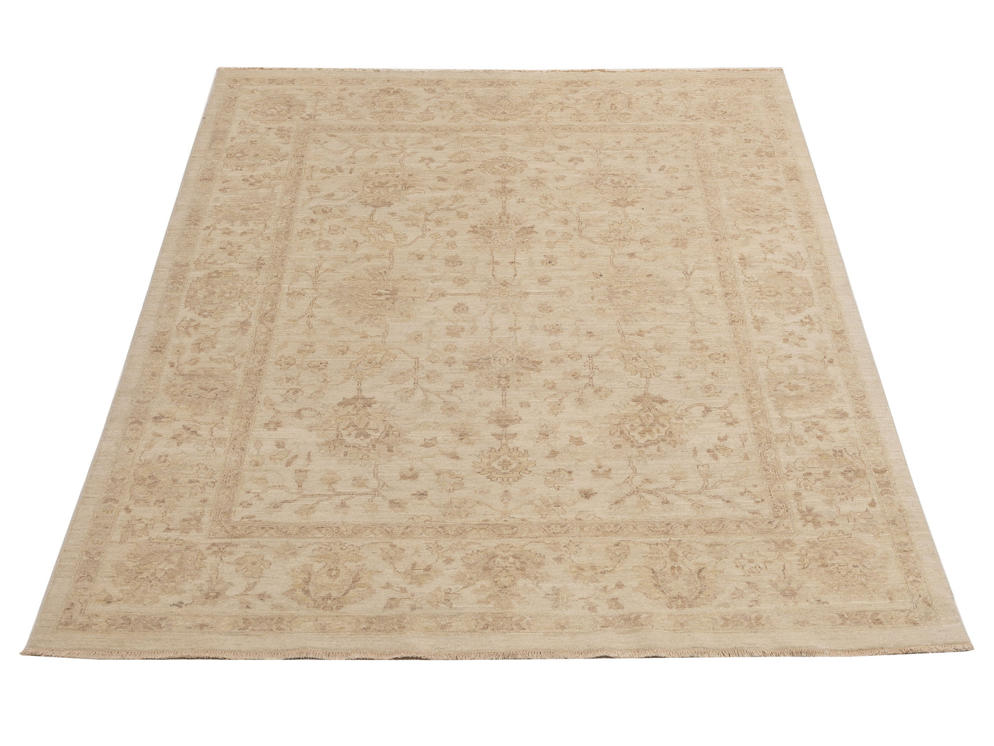 Laila 115210 Ivory Ivory 6.5x8.2 Hand Knotted Rug
