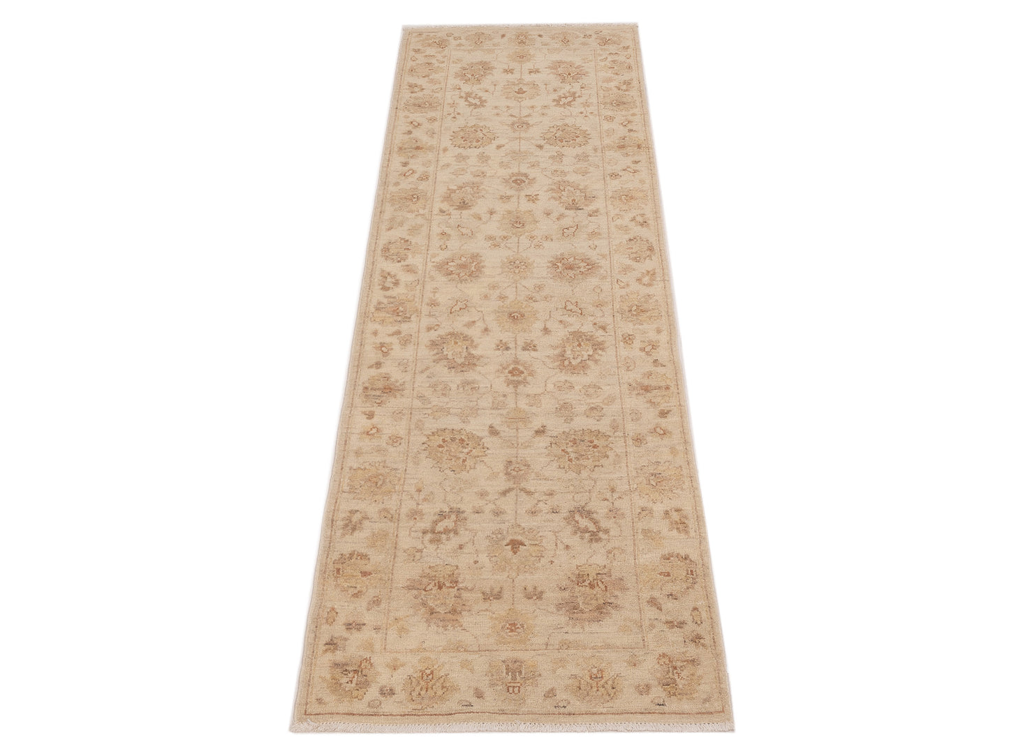 Laila 115221 Ivory Ivory 2.5x7.9 Hand Knotted Rug