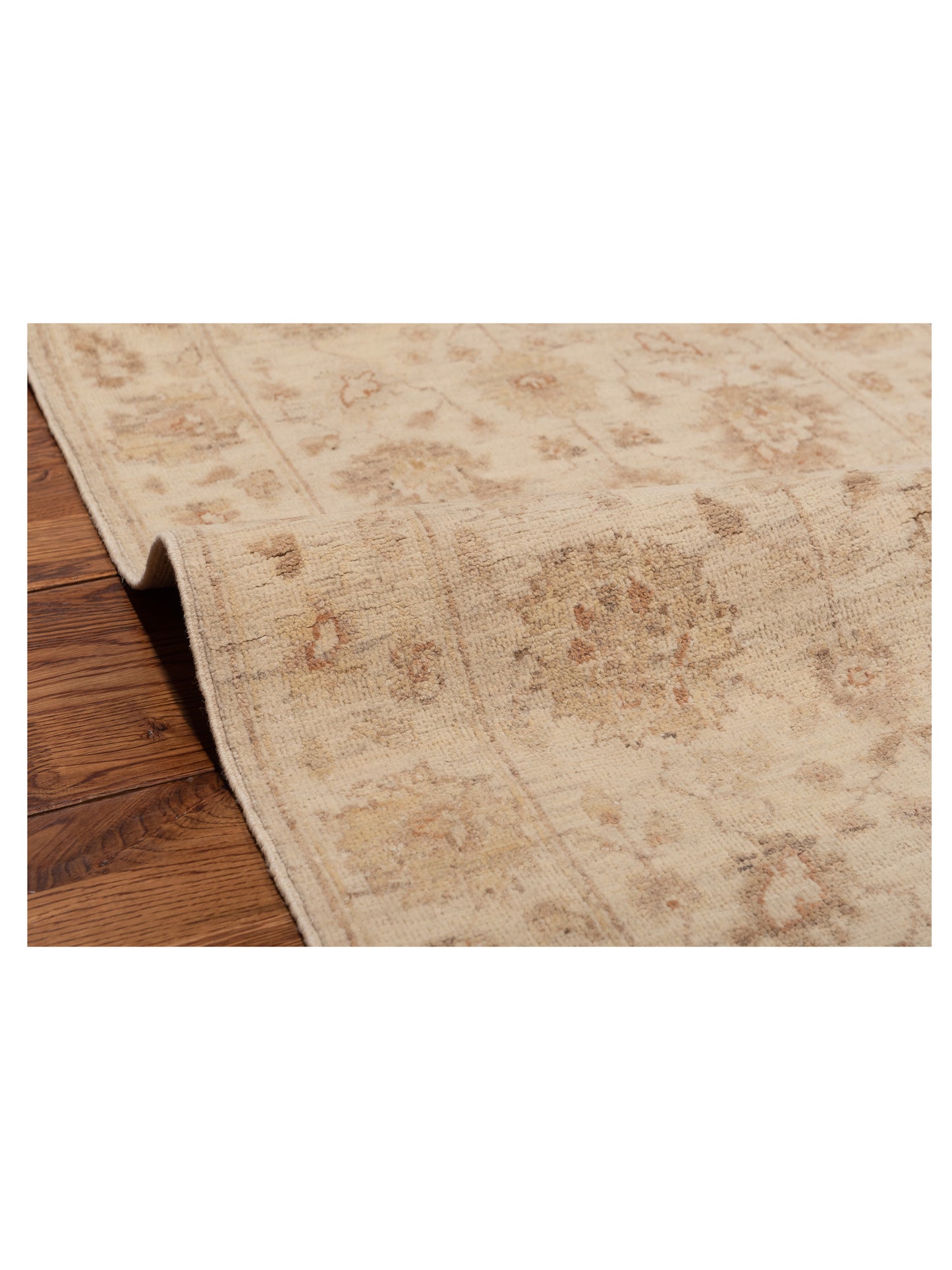 Laila 115221 Ivory Ivory 2.5x7.9 Hand Knotted Rug