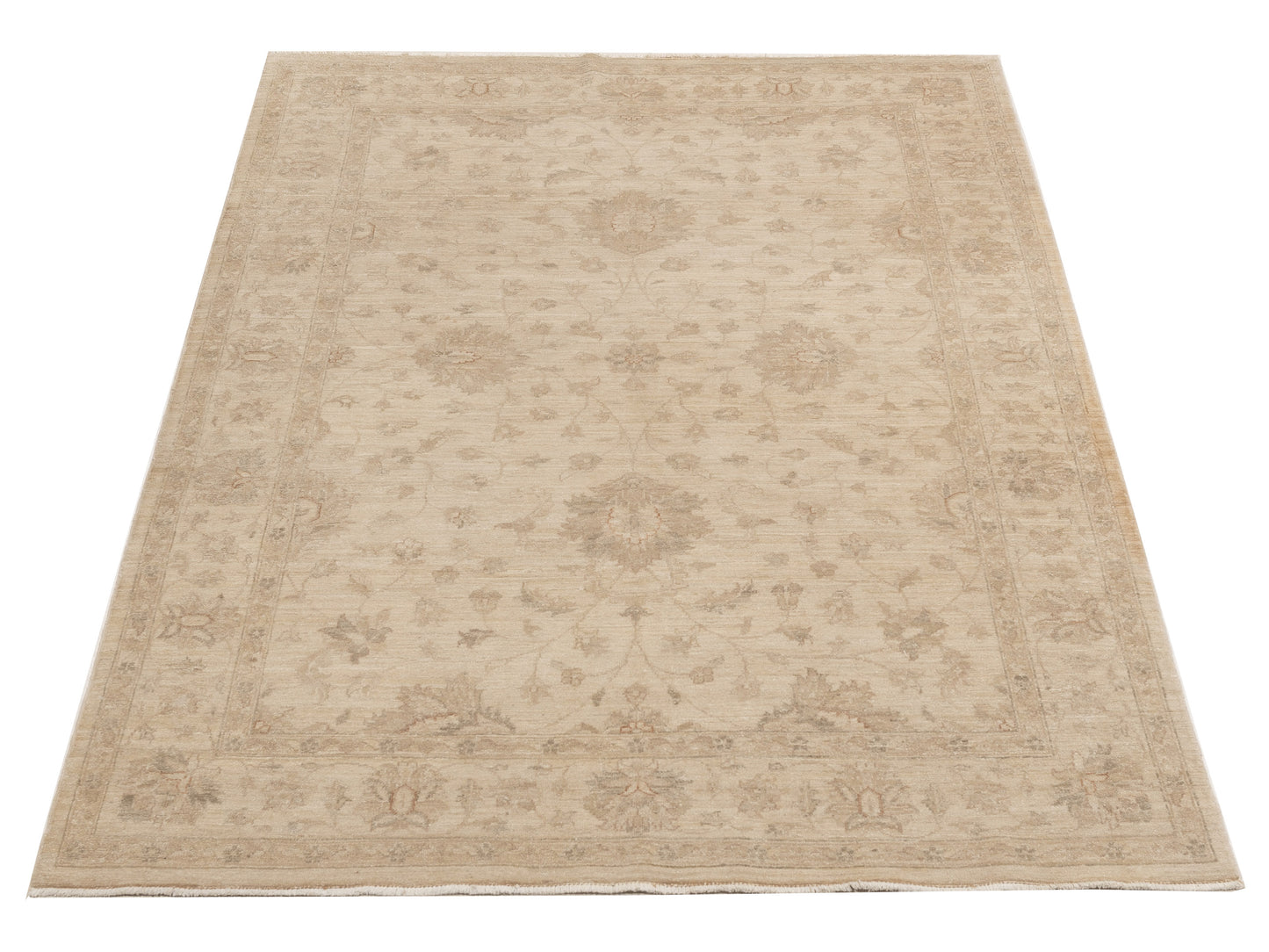 Laila 115223 Ivory Ivory 6x8.8 Hand Knotted Rug