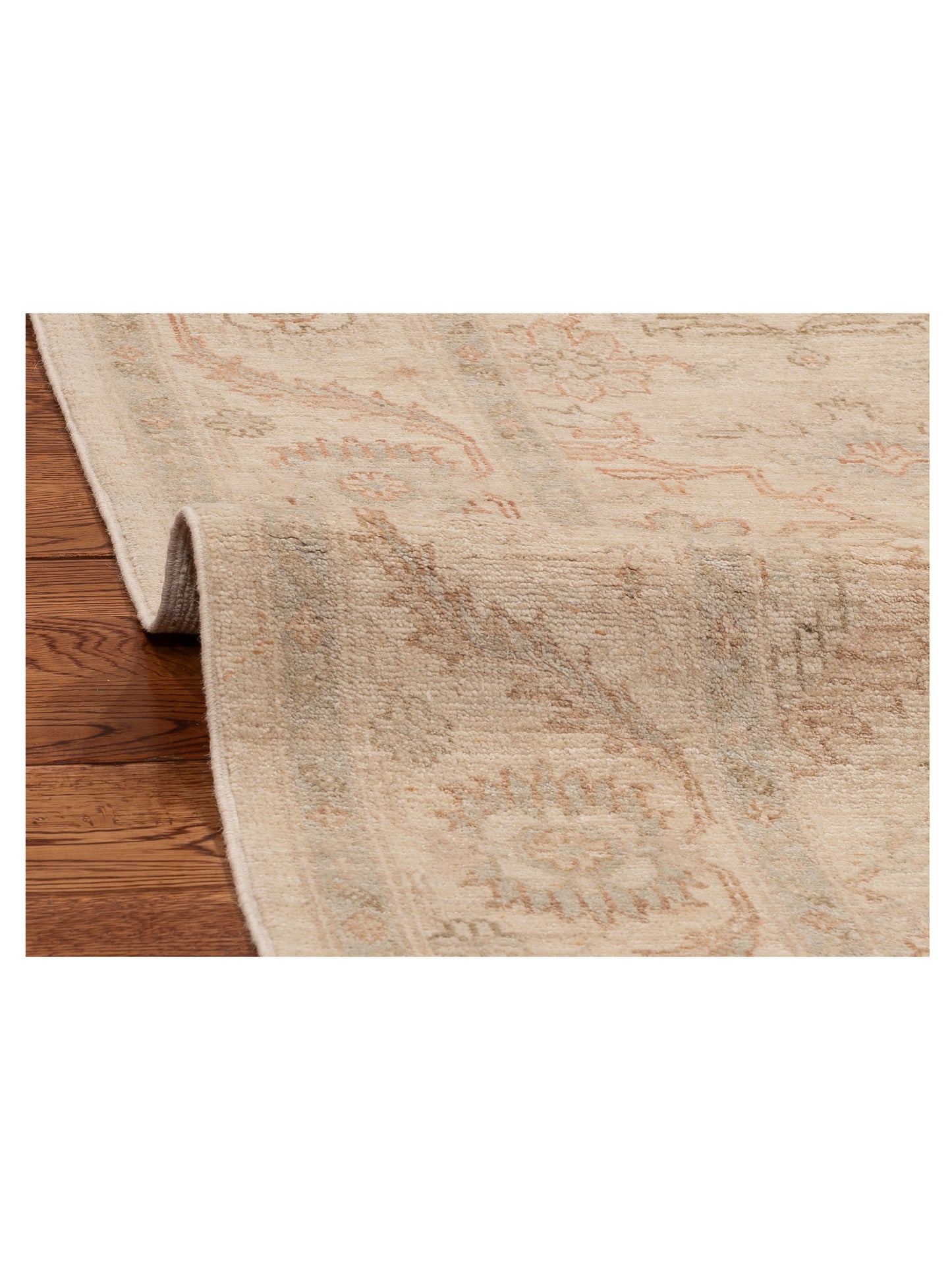 Laila 115237 Ivory Ivory 4.11x6.9 Hand Knotted Rug