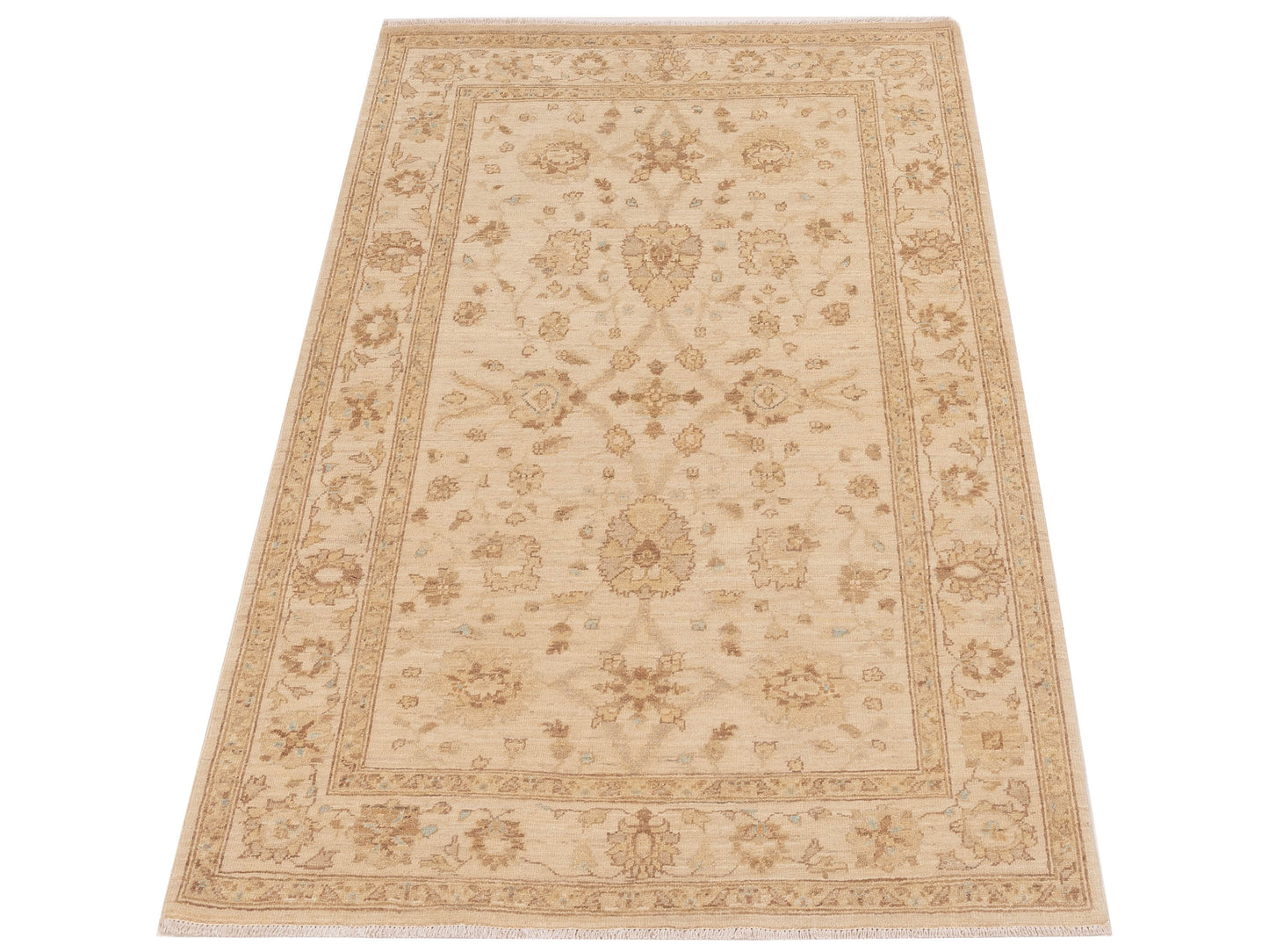 Laila 115239 Ivory Ivory 3.11x6.4 Hand Knotted Rug
