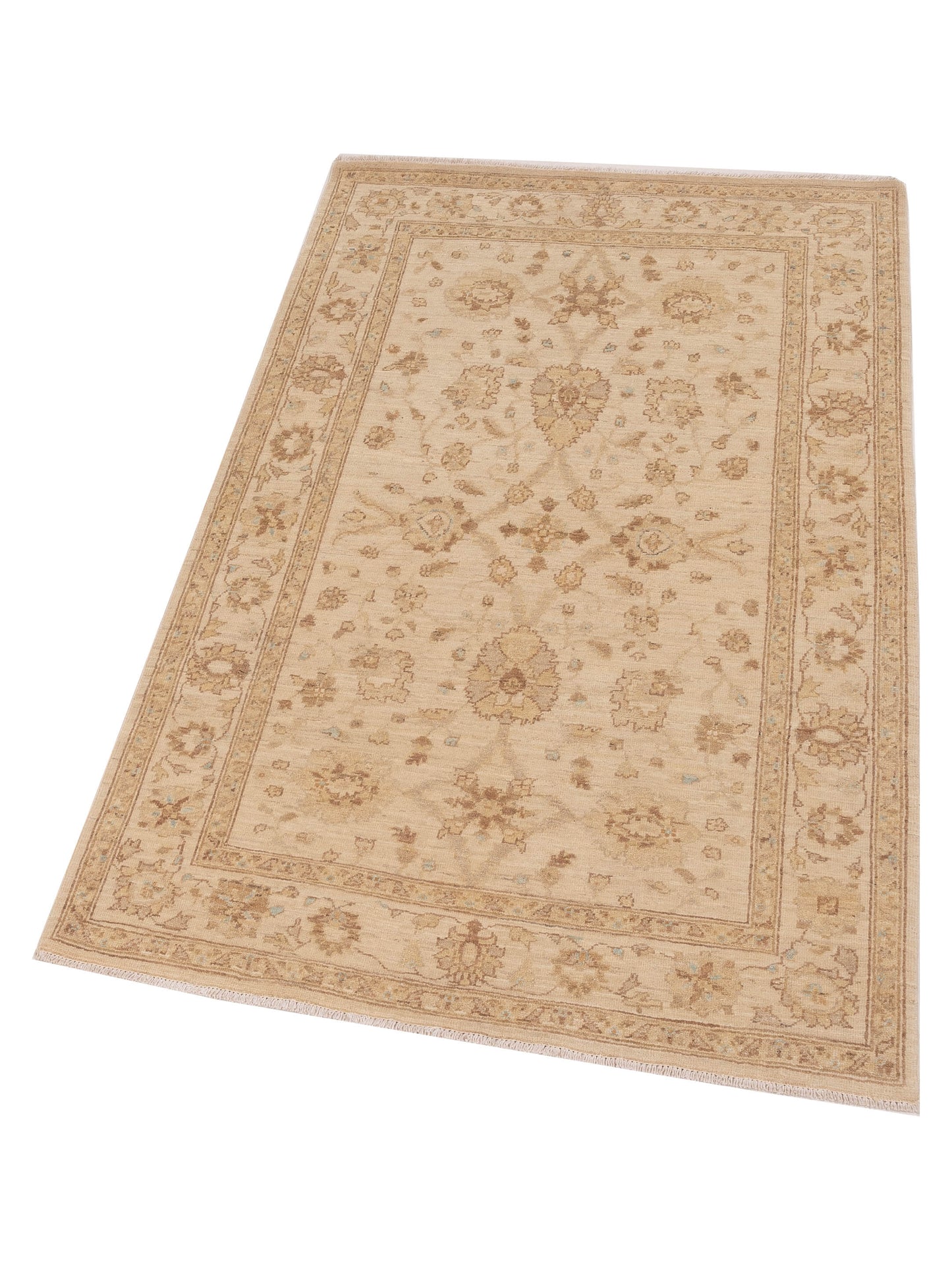 Laila 115239 Ivory Ivory 3.11x6.4 Hand Knotted Rug