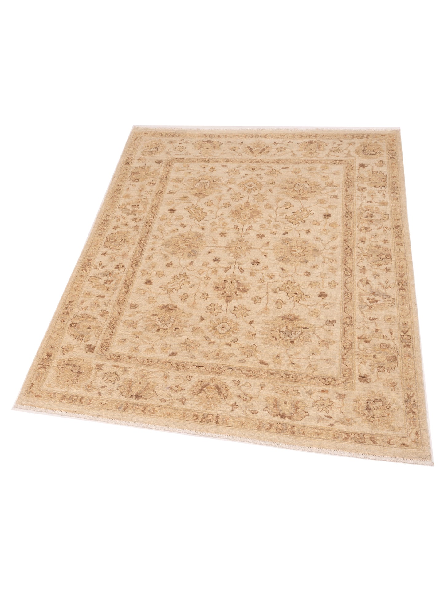 Laila 115249 Ivory Ivory 5x6.4 Hand Knotted Rug