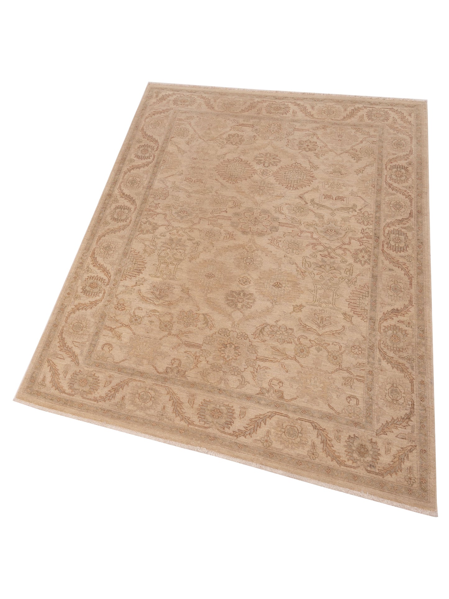 Laila 115251 Ivory Ivory 4.10x6.9 Hand Knotted Rug