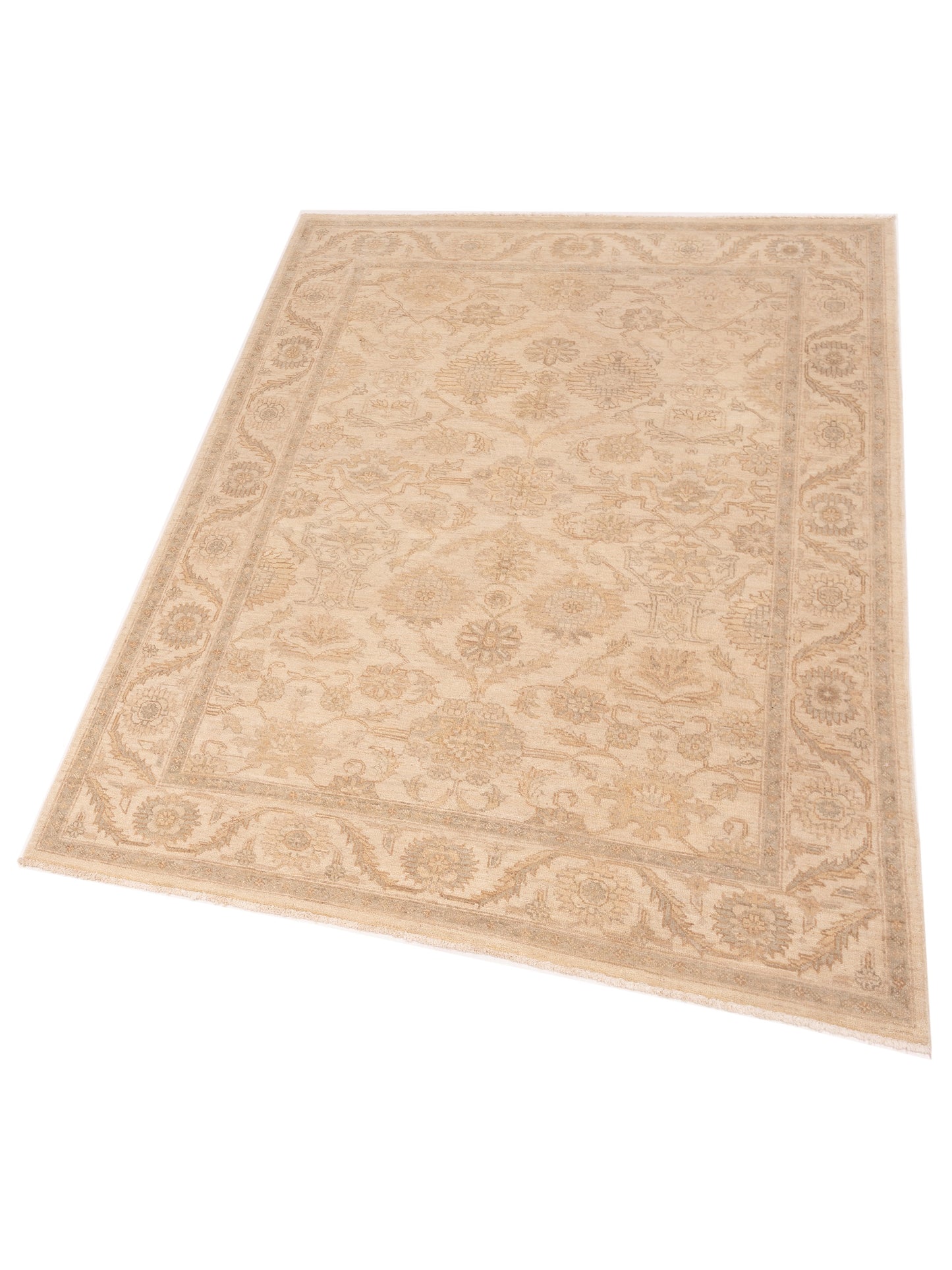 Laila 115272 Ivory Ivory 4.10x6.11 Hand Knotted Rug