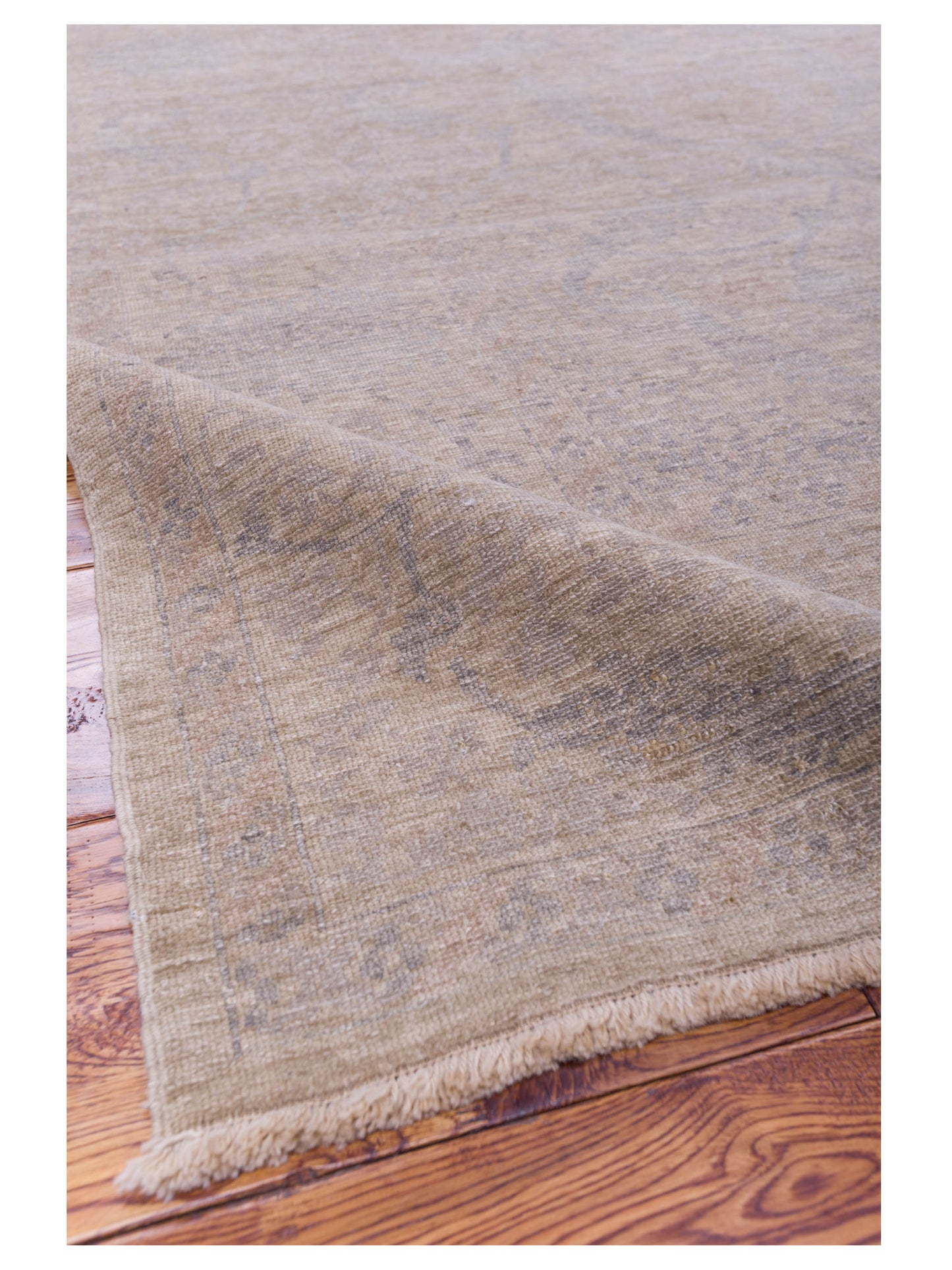 Yasemin Masume Green Brown 8.1x9.10 Hand Knotted Rug