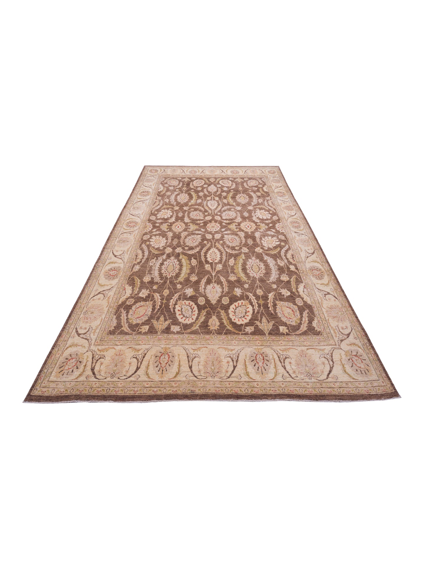 Sultan 115377 Brown Ivory 9.10x13.5 Hand Knotted Rug