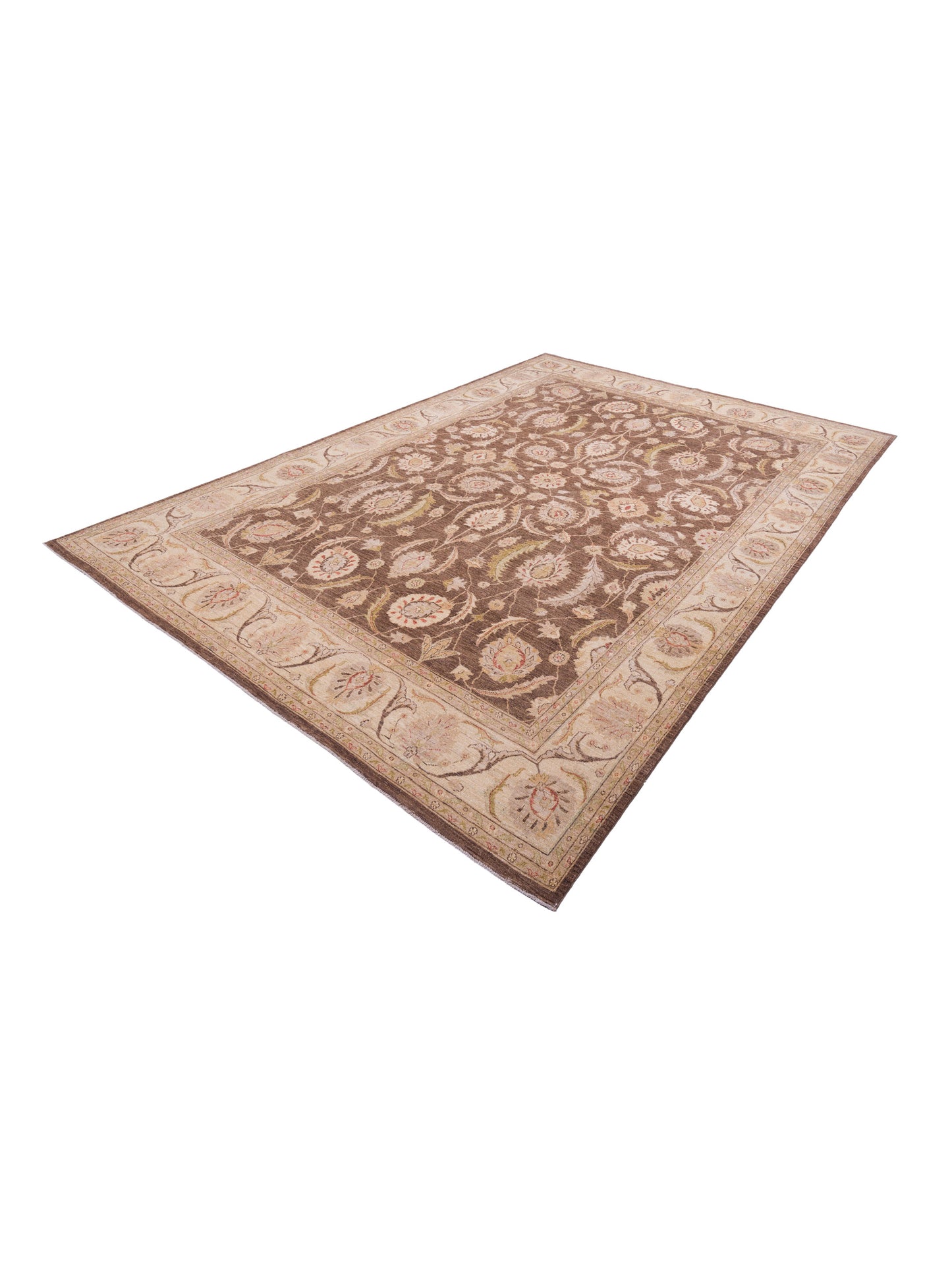 Sultan 115377 Brown Ivory 9.10x13.5 Hand Knotted Rug
