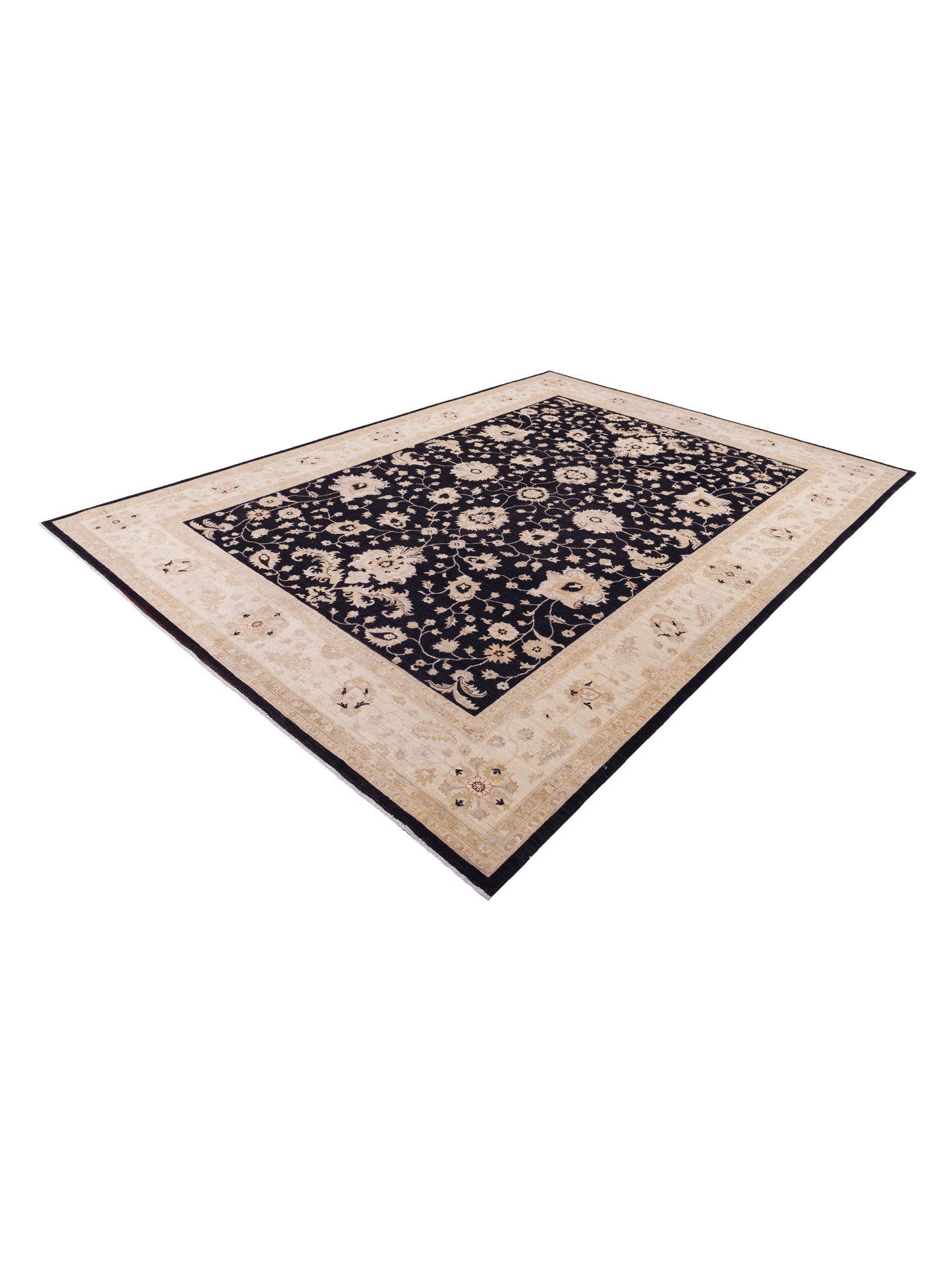 Sultan 115389 Black Ivory 10x13.7 Hand Knotted Rug