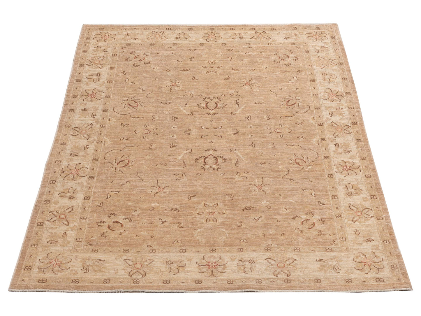 Sultan 115446 Green Ivory 5.7x7.9 Hand Knotted Rug