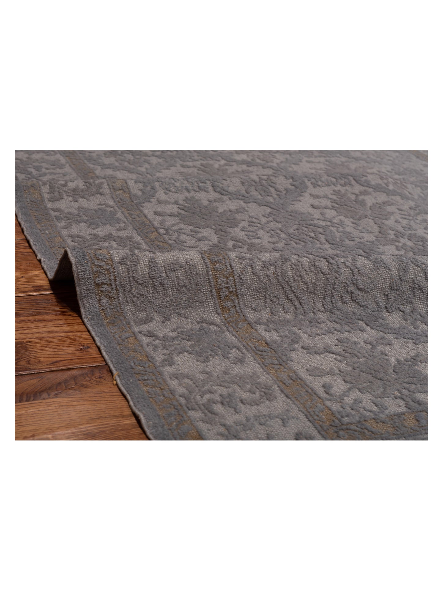 Color Bouquet 115531 Gray Gray 4.2x6.2 Hand Knotted Rug