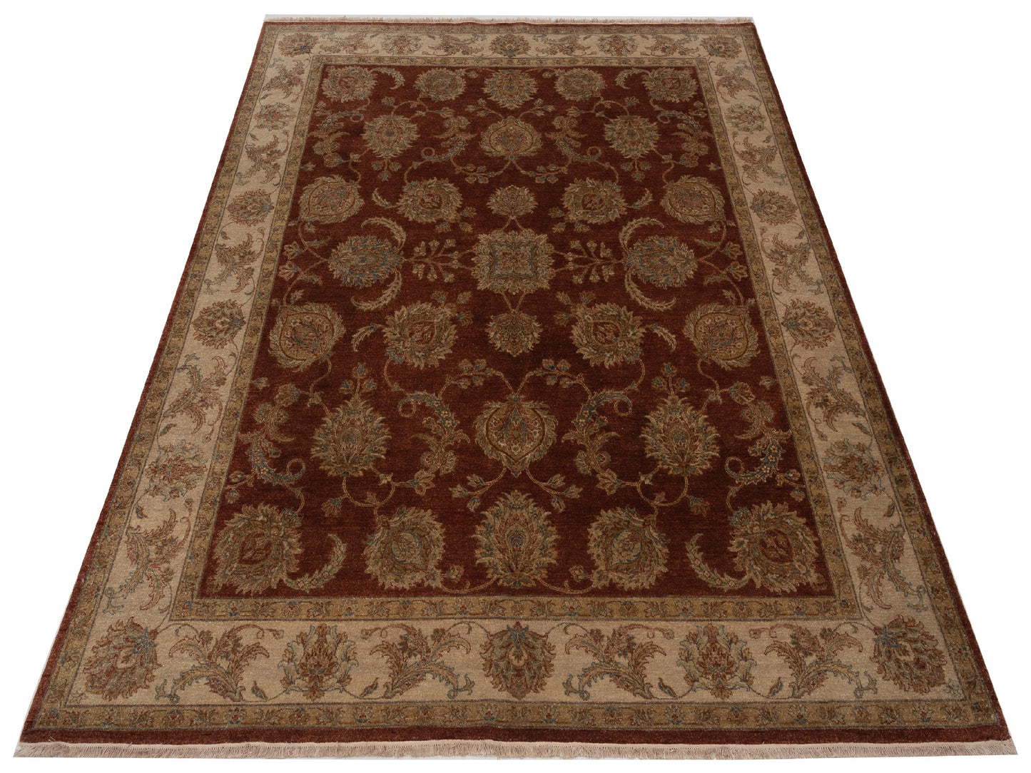 Ghazani 115638 Rust Ivory 8.1x9.11 Hand Knotted Rug