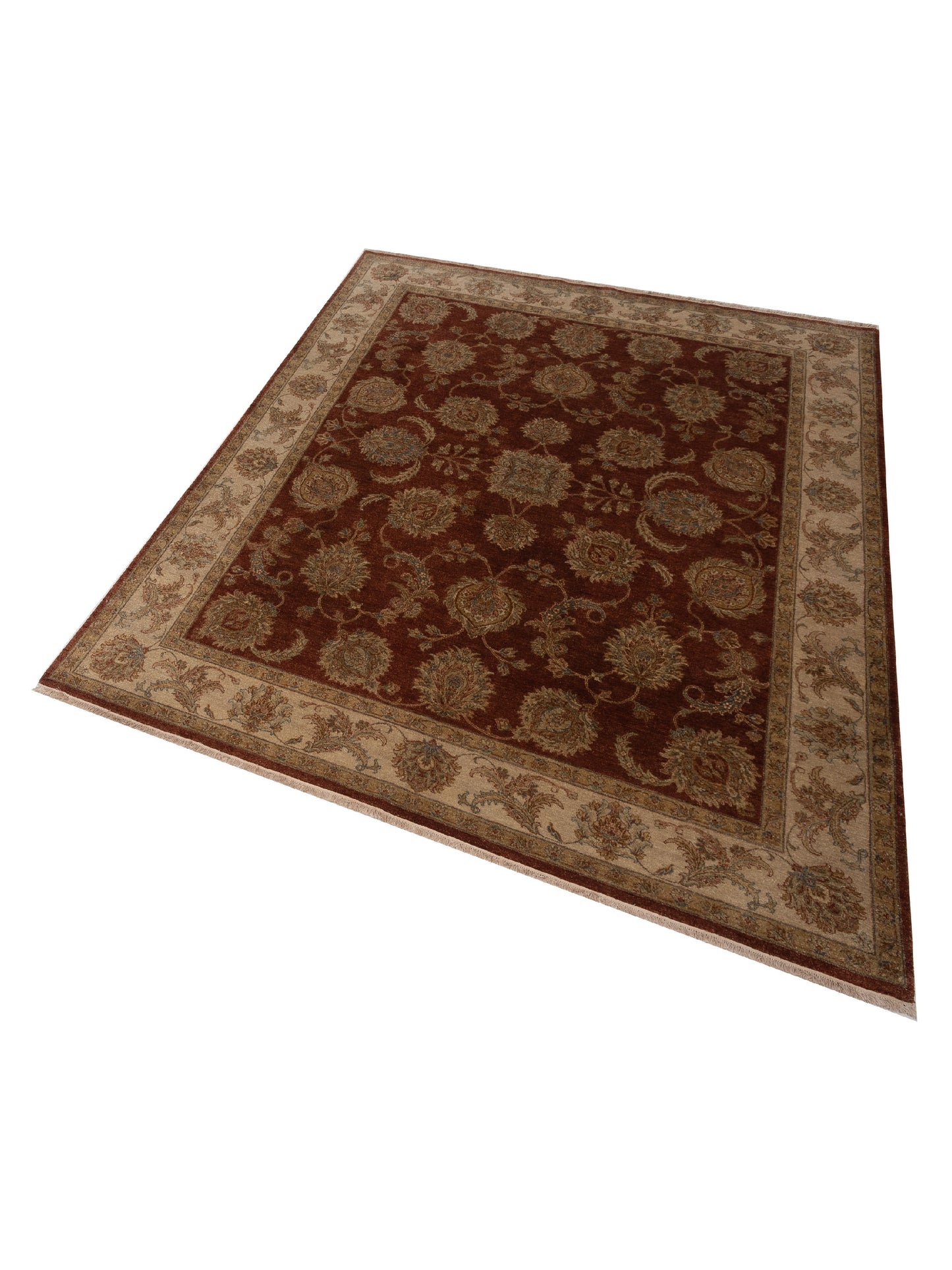 Ghazani 115638 Rust Ivory 8.1x9.11 Hand Knotted Rug
