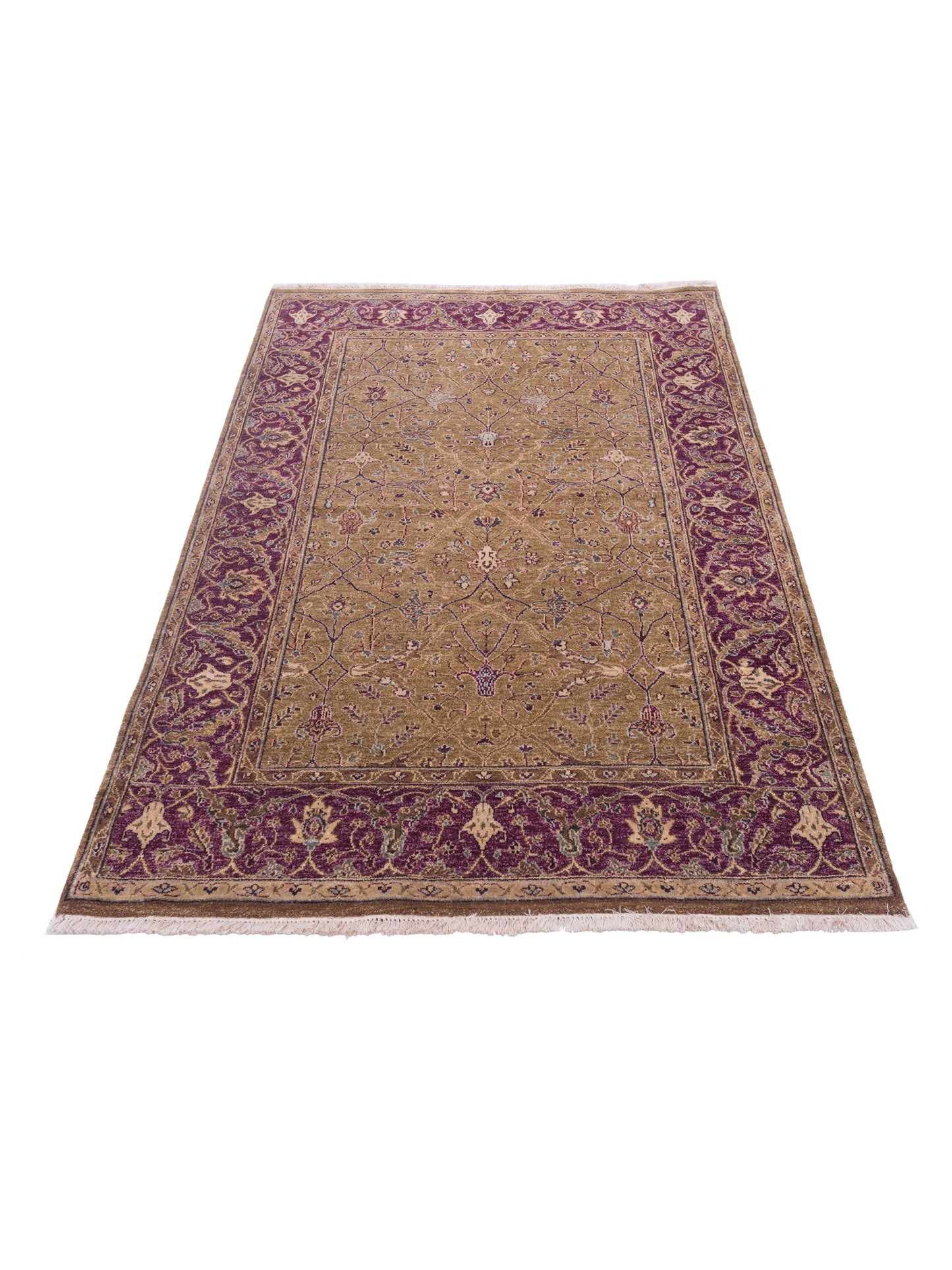 Platinum 115653 Brown Plum 4x5.11 Hand Knotted Rug