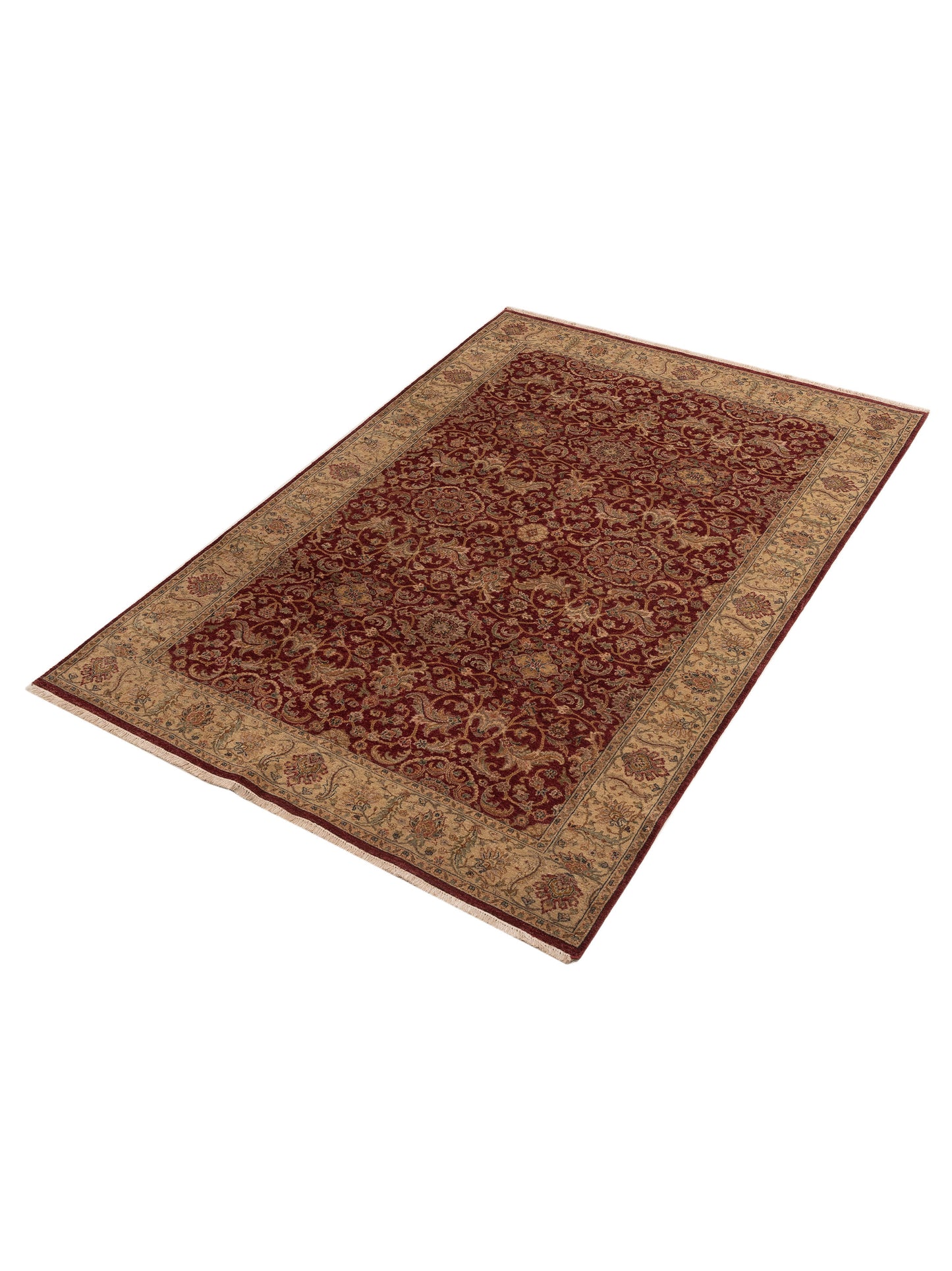 Platinum 115665 Red Beige 6.1x9 Hand Knotted Rug