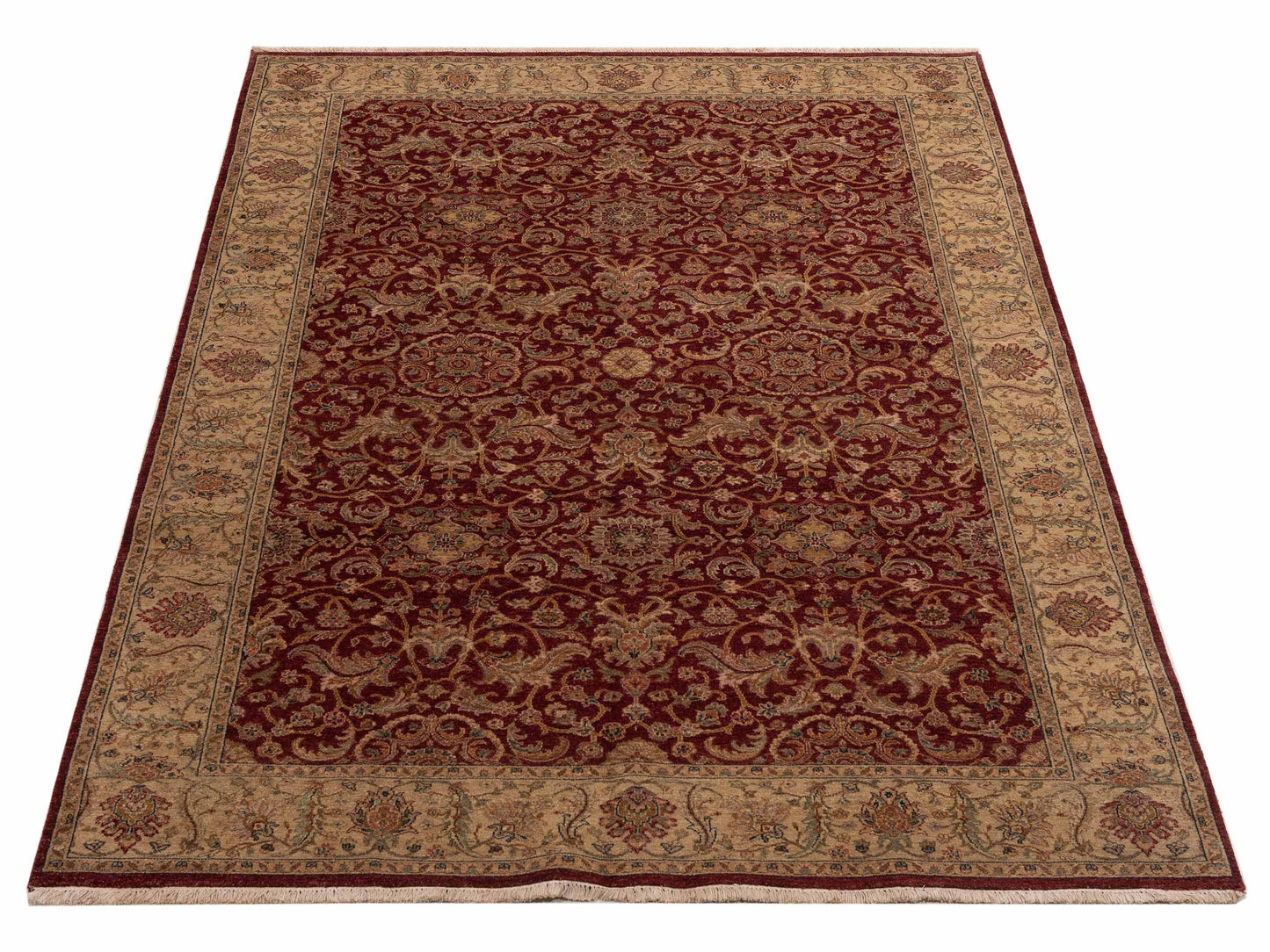 Platinum 115665 Red Beige 6.1x9 Hand Knotted Rug