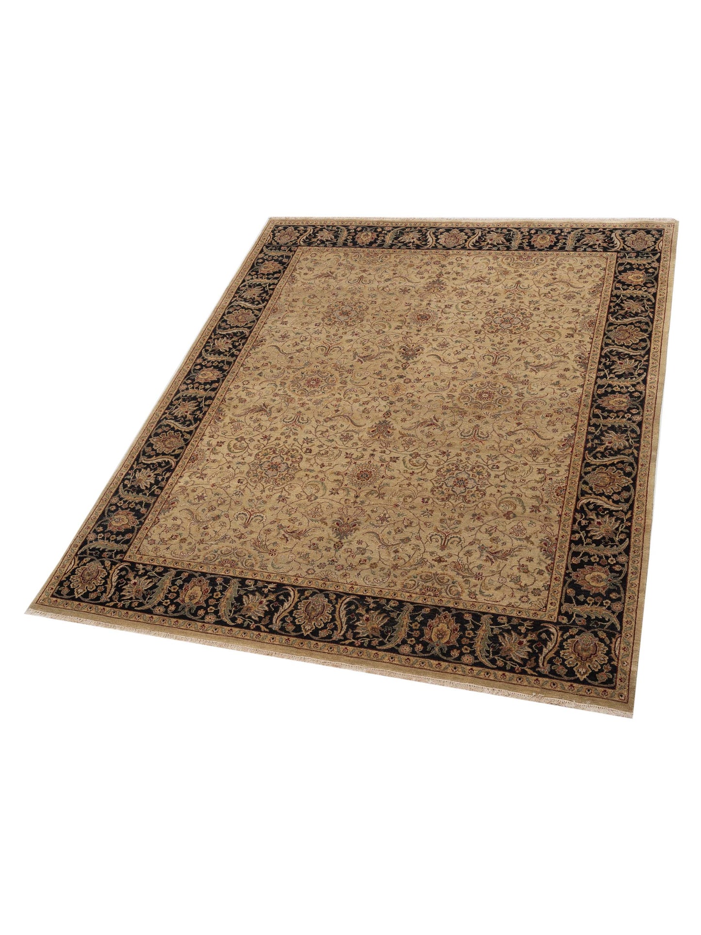 Platinum 115668 Green Black 7.11x9.6 Hand Knotted Rug