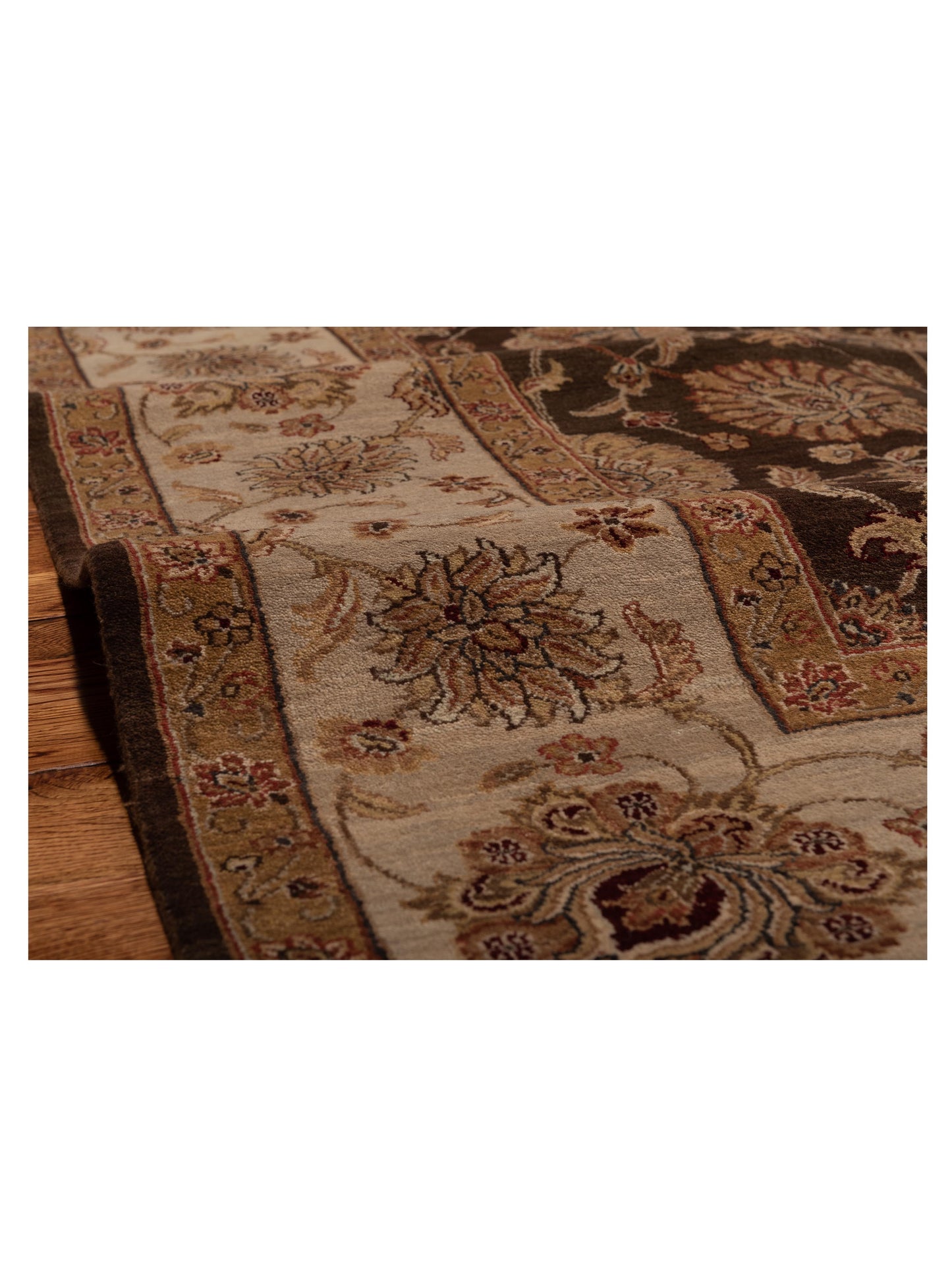Crown 115726 Brown Ivory 8x10 Hand Knotted Rug