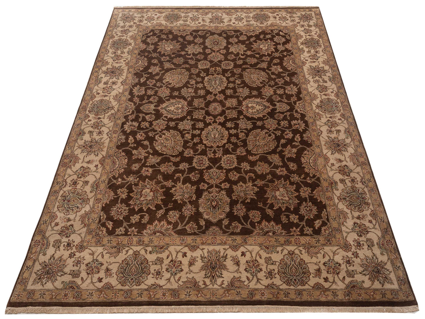 Crown 115729 Brown Ivory 7.10x10 Hand Knotted Rug