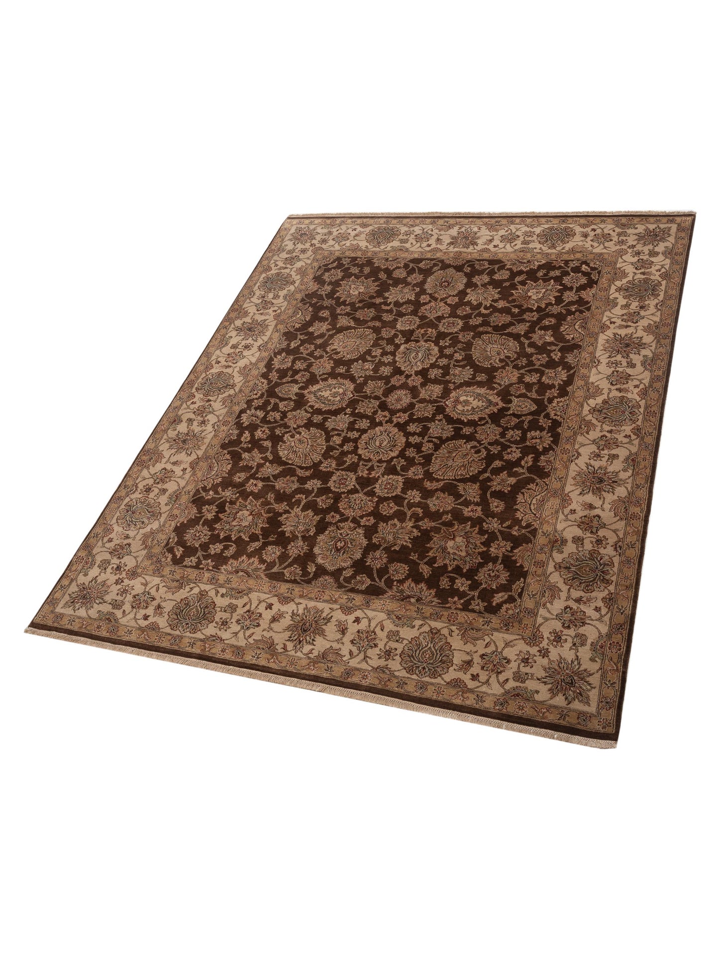 Crown 115729 Brown Ivory 7.10x10 Hand Knotted Rug