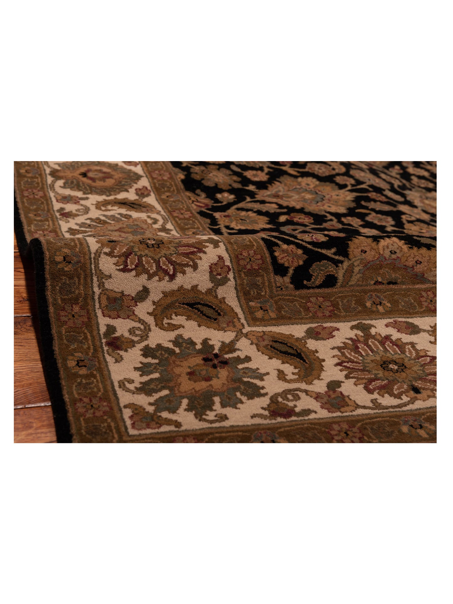 Crown 115748 Black Ivory 6x9.2 Hand Knotted Rug