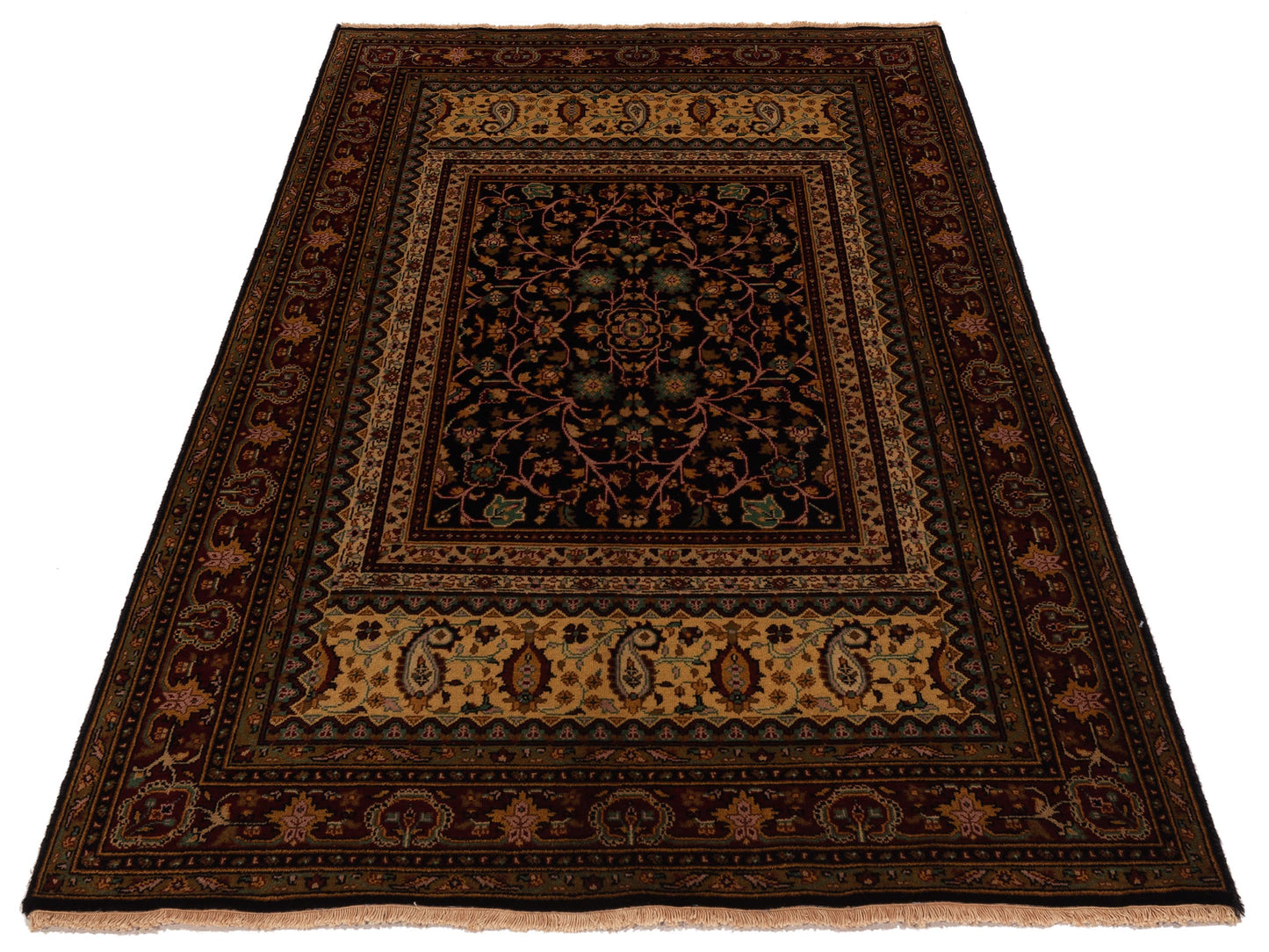 Sivas 115820 Black Red 4x6.3 Hand Knotted Rug