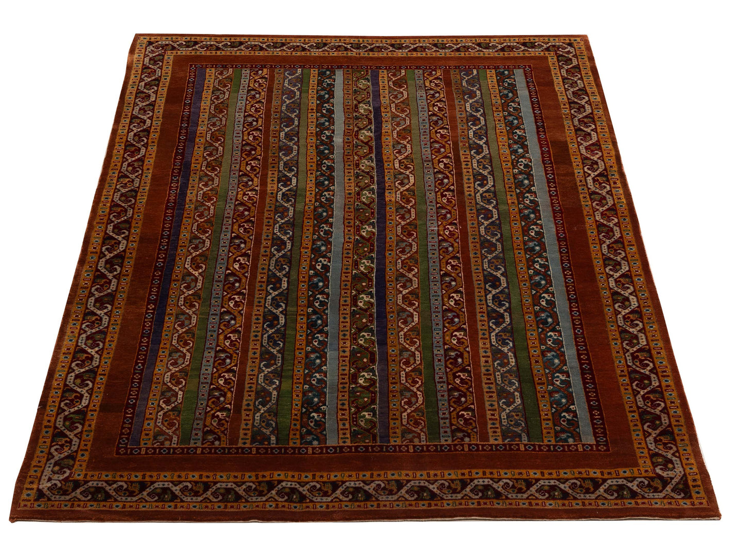 Shawl 115861 Multi 5.7x7.10 Hand Knotted Rug