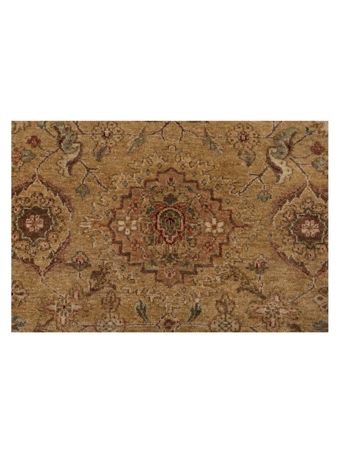 Platinum 115901 Gold Ivory 7.10x103 Hand Knotted Rug