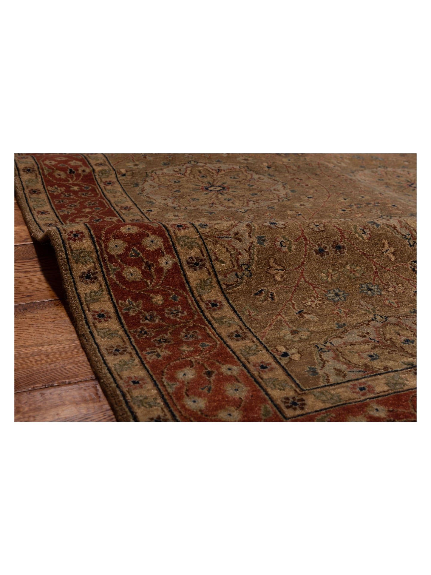 Platinum 115911 Green Rust 4.1x5.11 Hand Knotted Rug