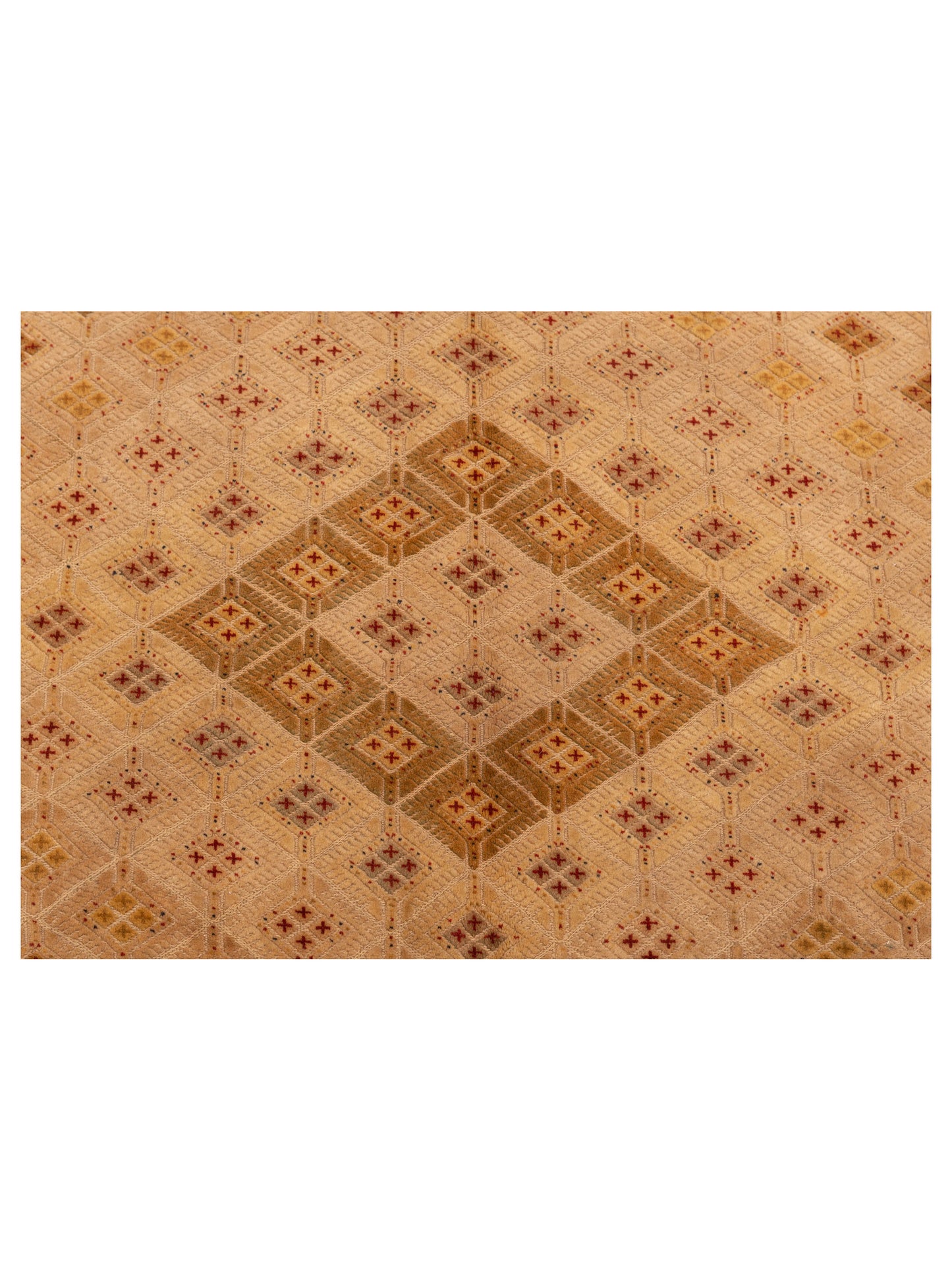 Afghan Soumak 116311 Gold Ivory 6.2x9.10 Hand Woven Rug