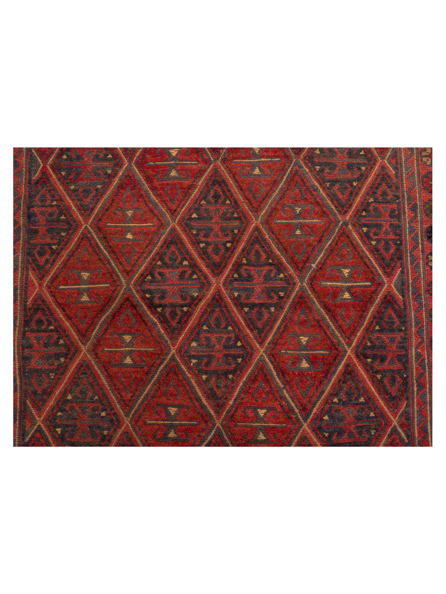 Afghan Soumak 116319 Charcoal Red 4.9x5.10 Hand Woven Rug
