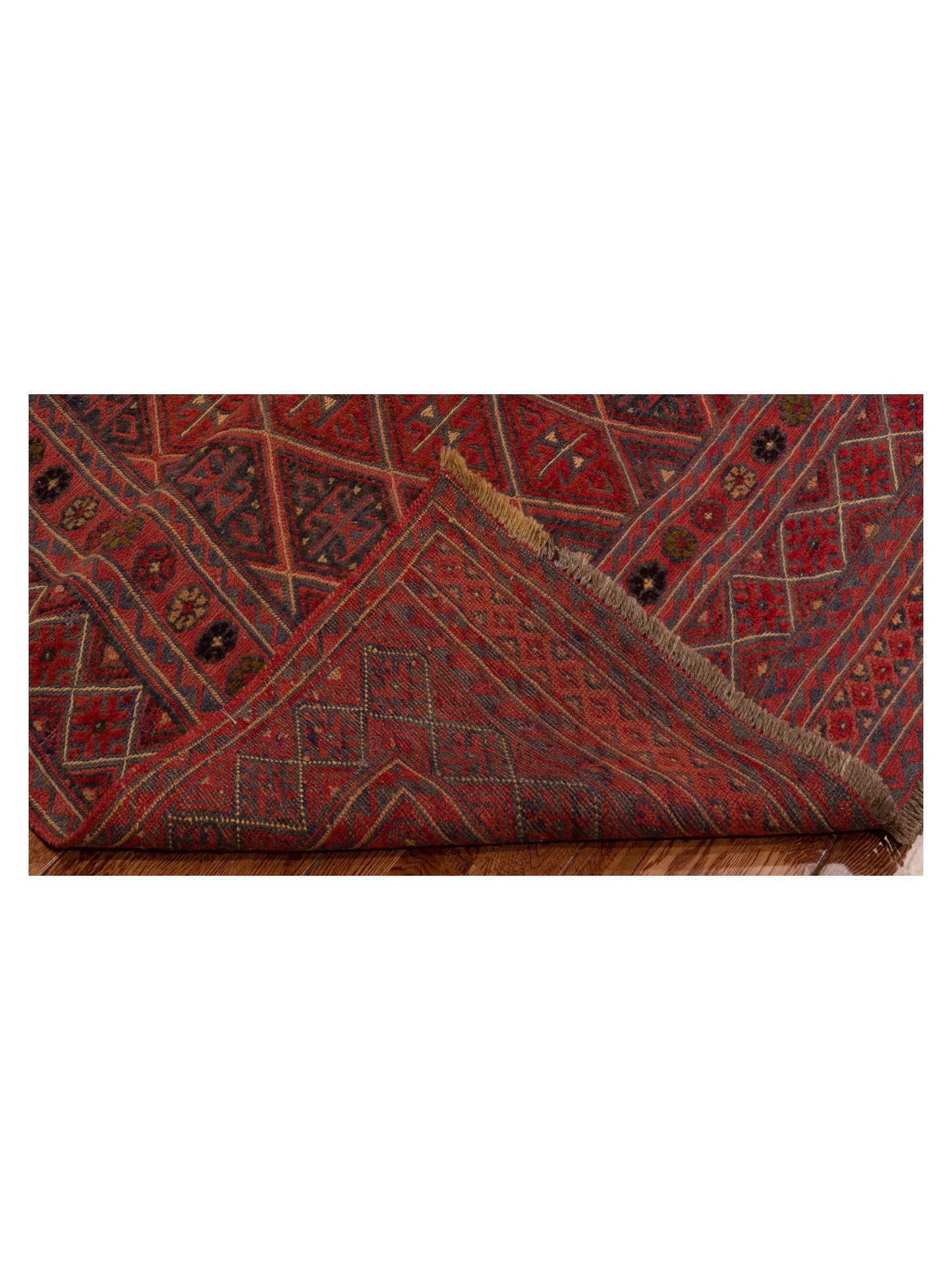 Afghan Soumak 116319 Charcoal Red 4.9x5.10 Hand Woven Rug