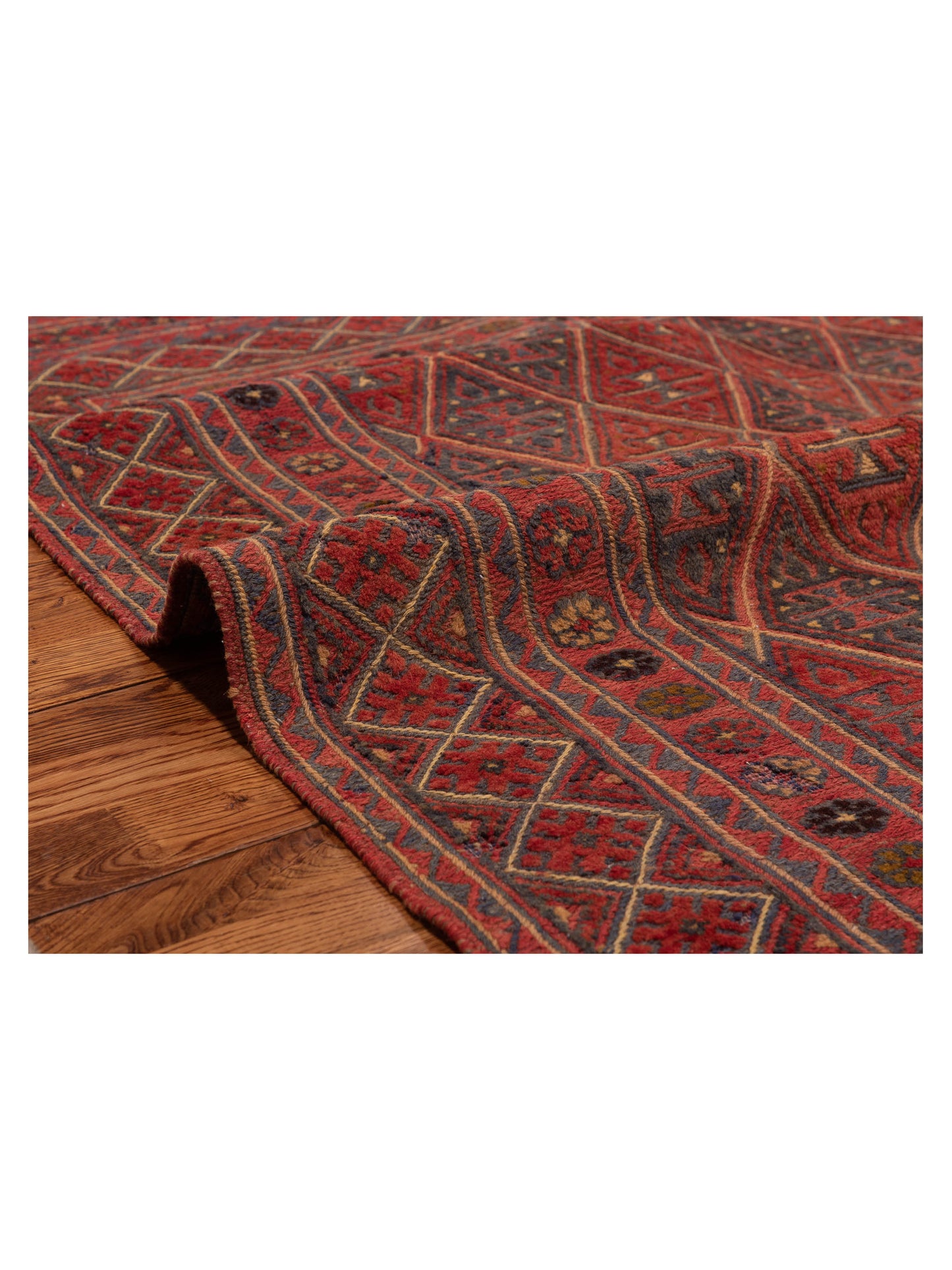 Afghan Soumak 116319 Charcoal Red 4.9x5.10 Hand Woven Rug