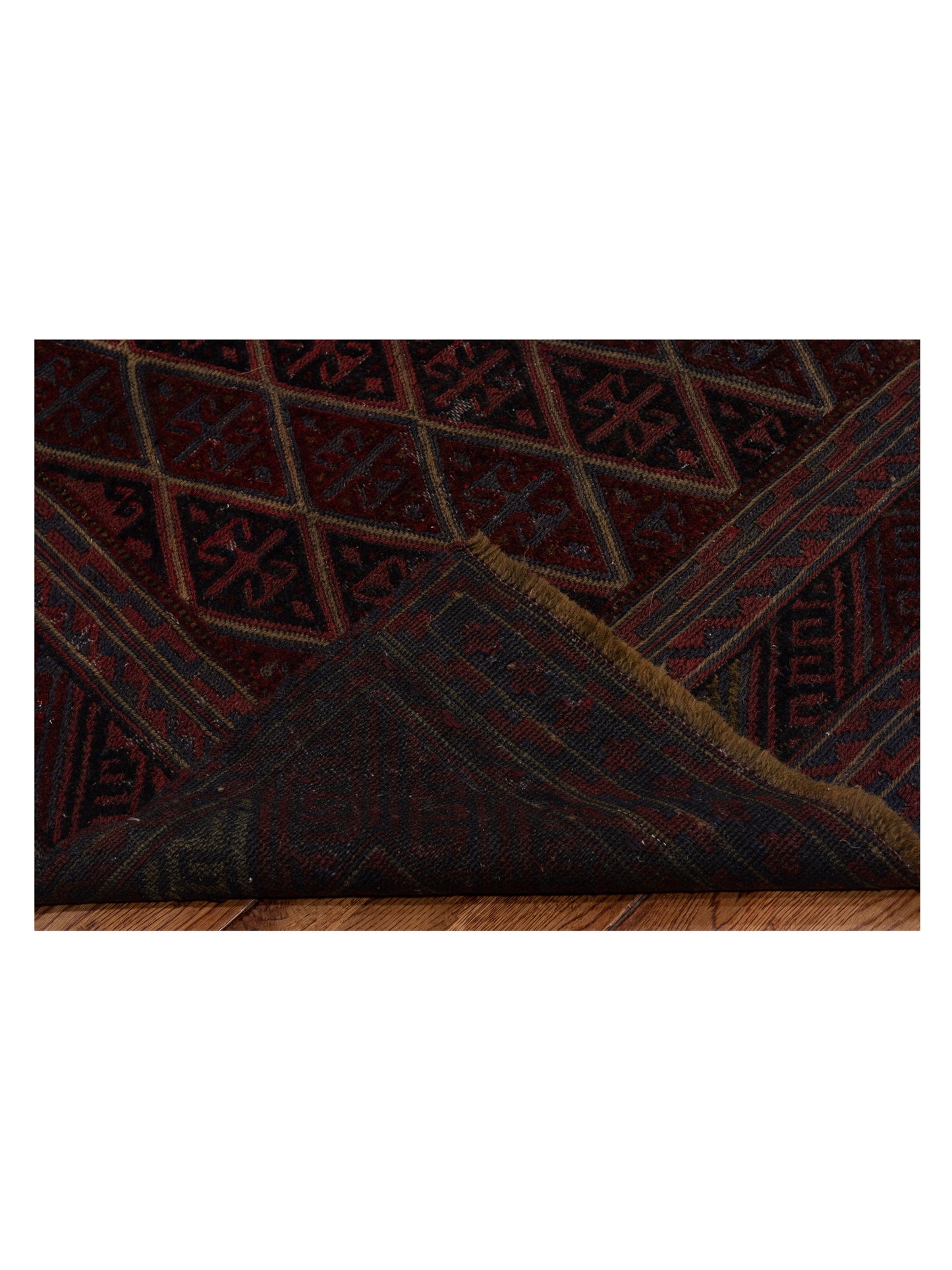 Afghan Soumak 116328 Charcoal Red 5x6 Hand Woven Rug